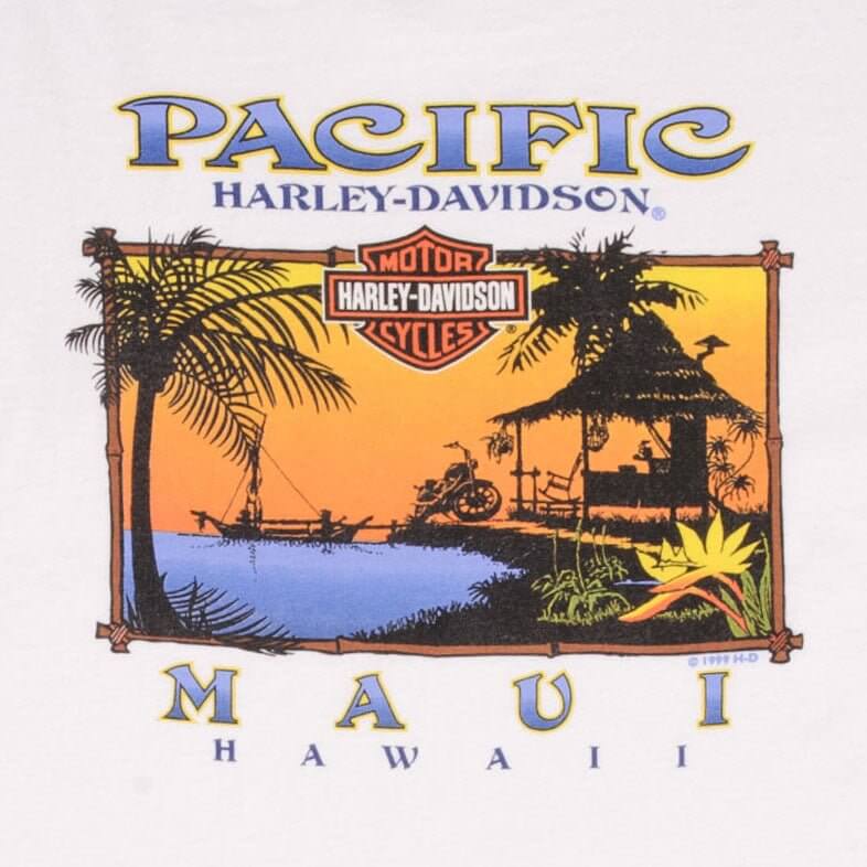 Vintage Harley Davidson Maui Hawaii 1999 Tee Shirt Size Large Made In Usa