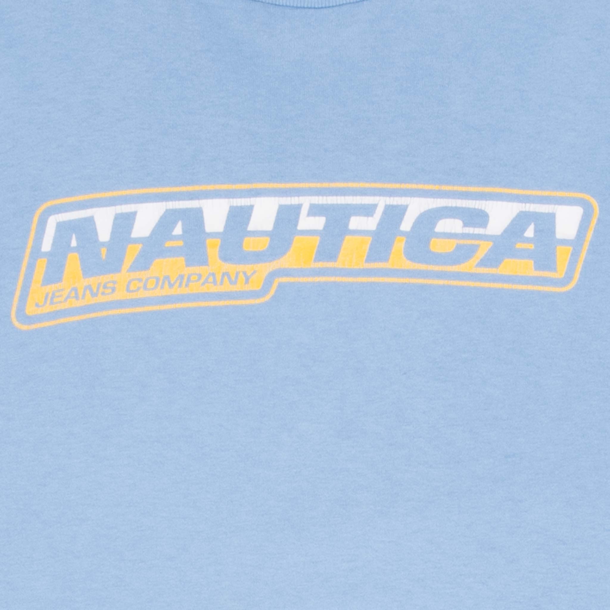 Vintage Nautica Jeans Blue Long Sleeve Tee Shirt 2000S Size Medium