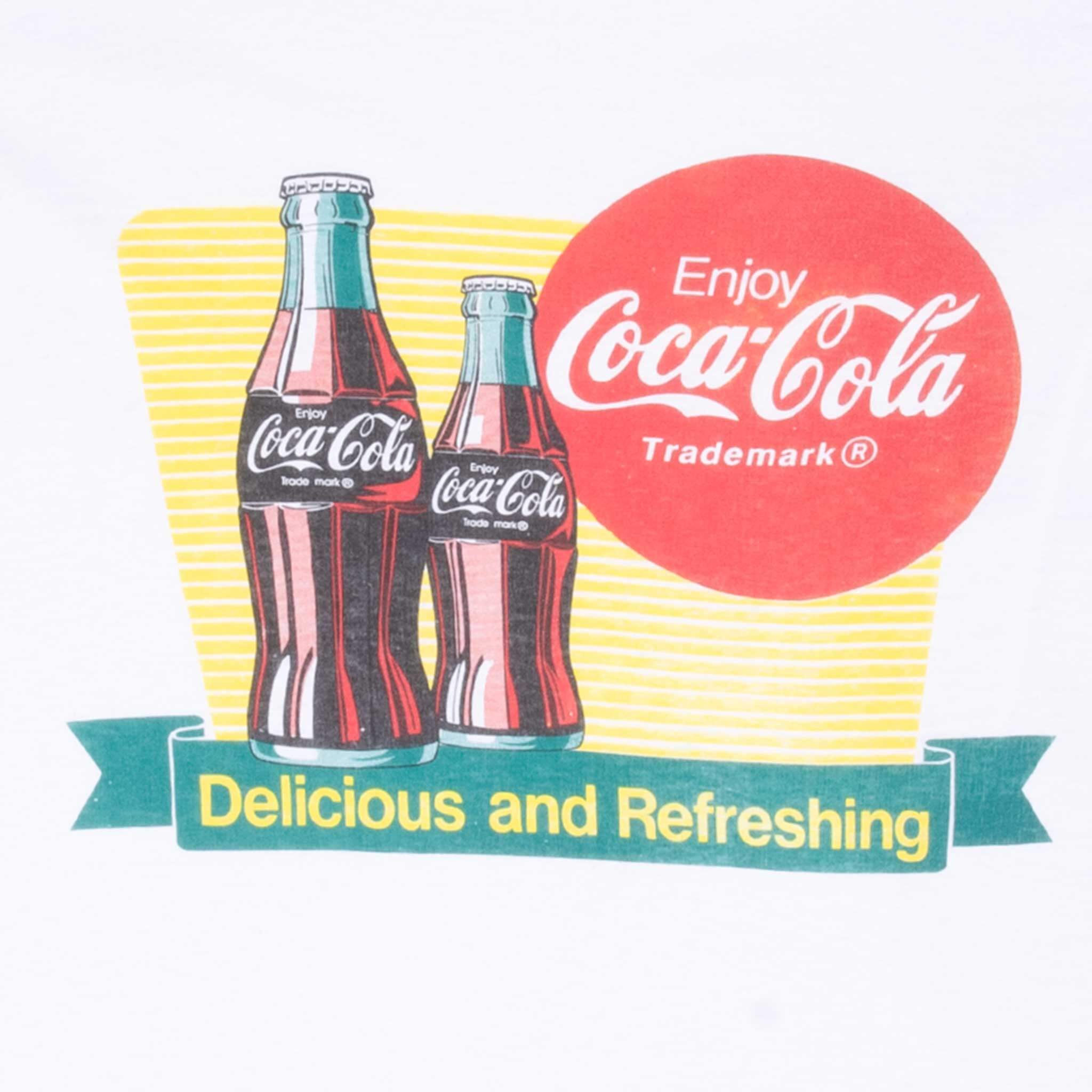 Vintage Coca Cola Company White Tee Shirt 1980S Size Large