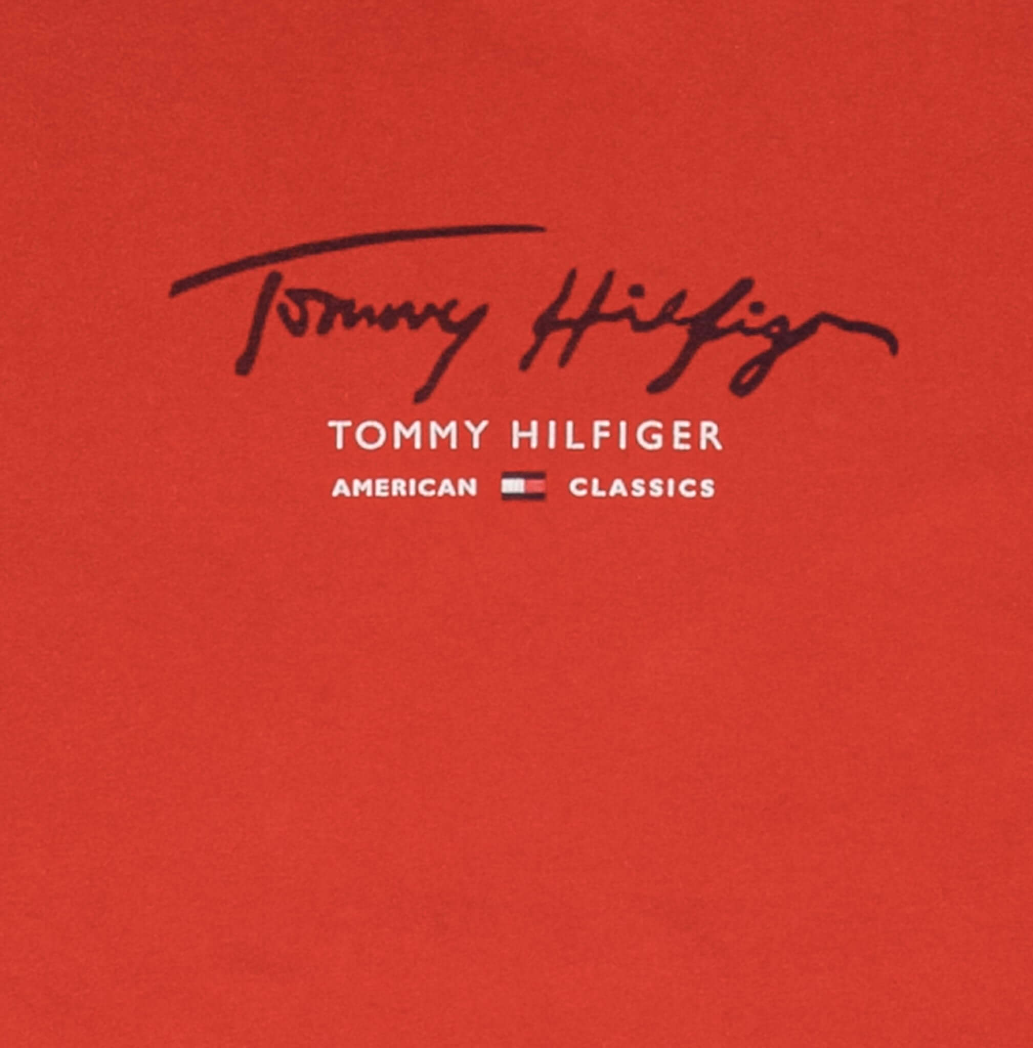 Vintage Tommy Hilfiger Spellout Red Tee Shirt 1990S Size Medium