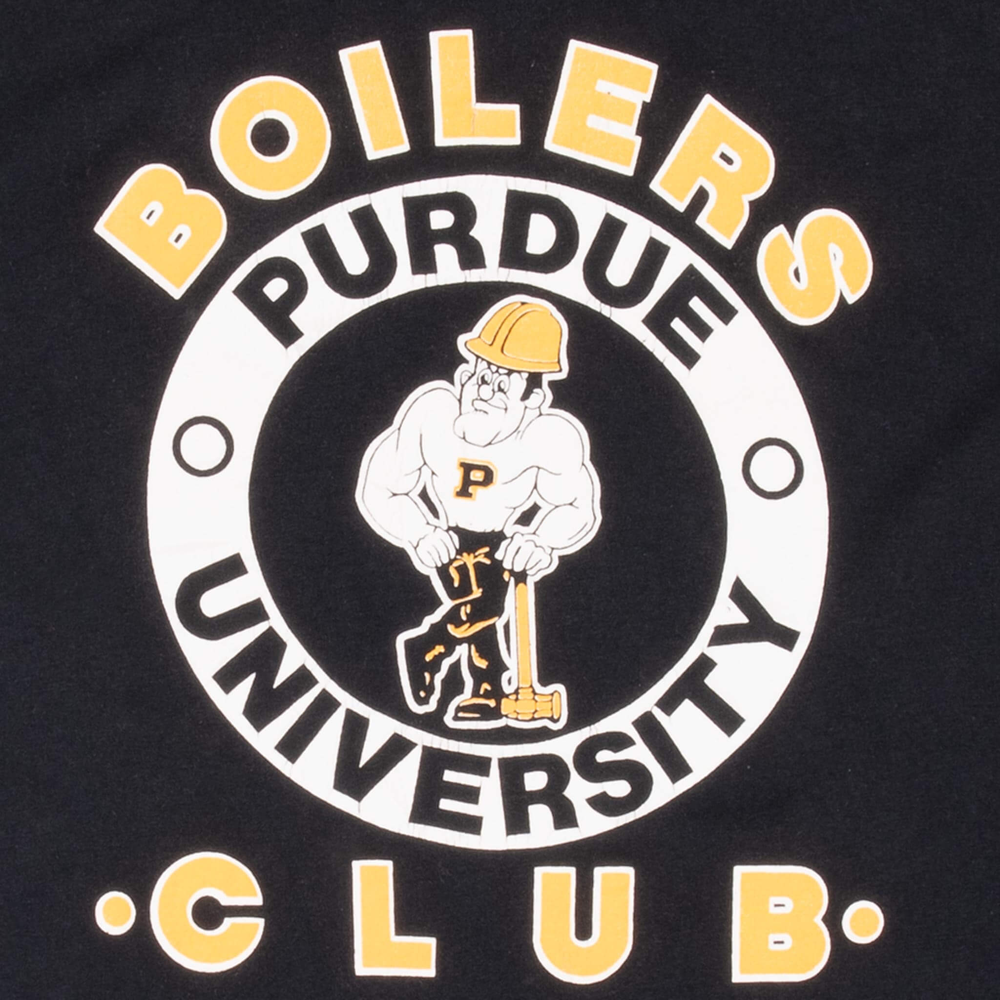 Vintage Purdue University Boilers Club Tee Shirt 1980S Size Medium Made In USA With Single Stitch Sleeves