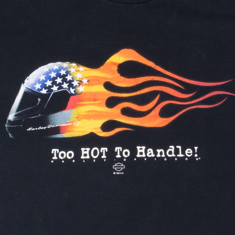 Vintage Harley Davidson Too Hot To Handle 1999 Tee Shirt Size Medium Made In Usa