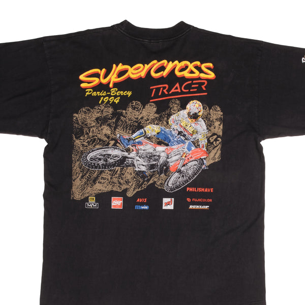 Vintage Ama Supercross Tracer Paris Bercy Tee Shirt 1994 Size XL