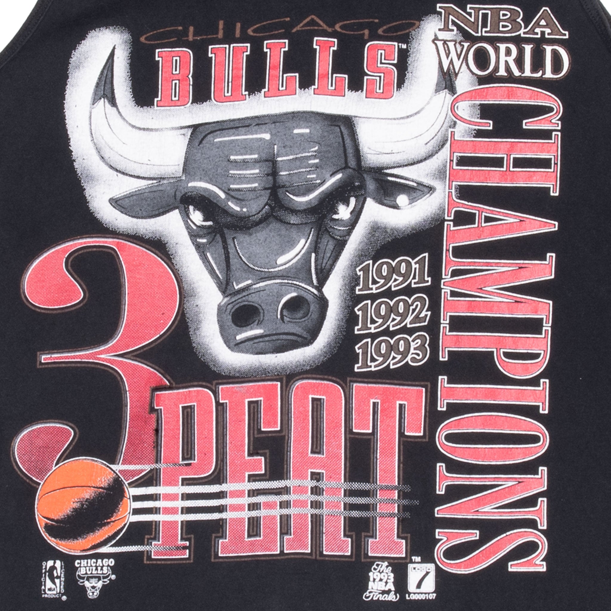 Vintage Nba Chicago Bulls World Champions 1993 Tank Top Tee Shirt Size Medium Made In Usa
