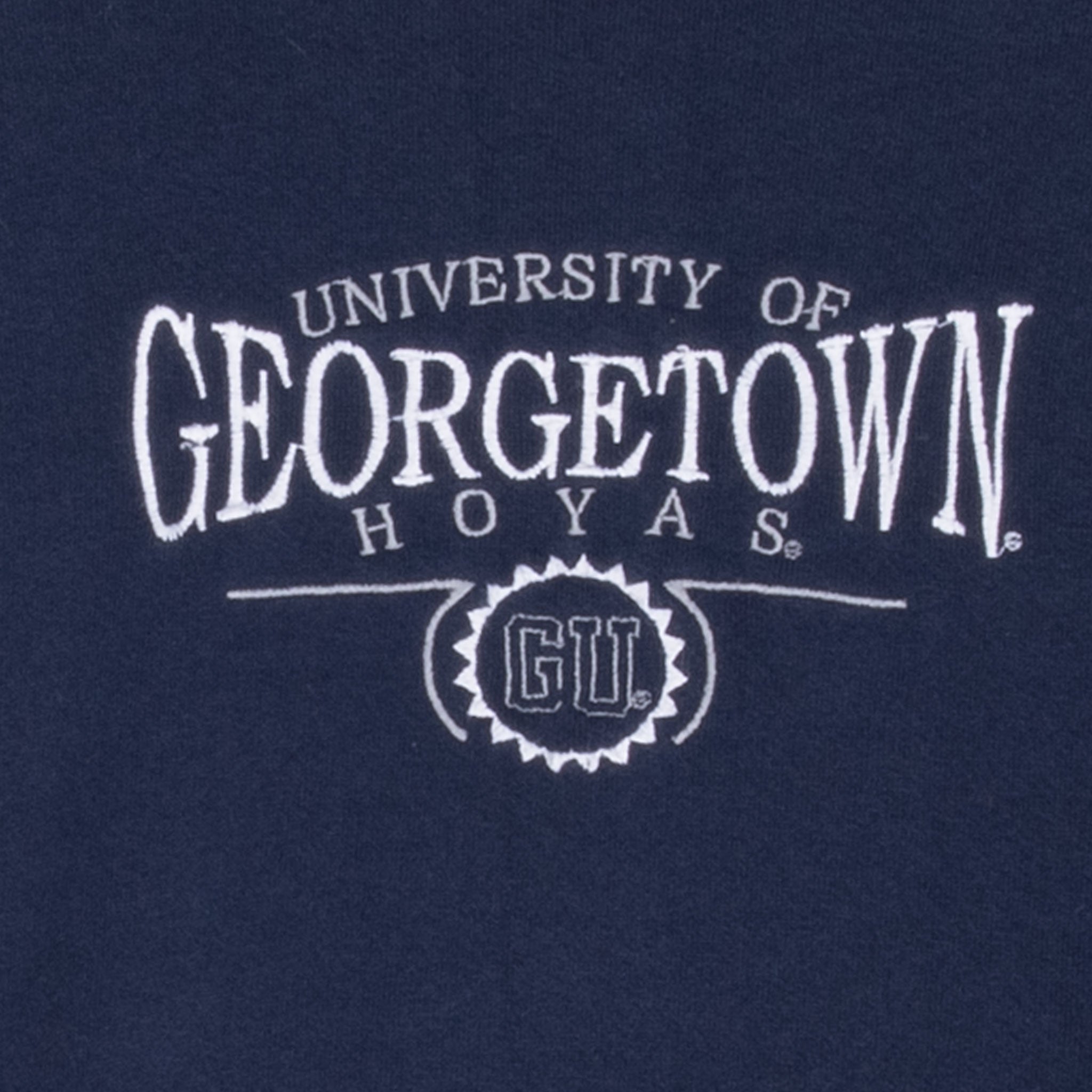 Vintage Georgetown Hoyas Embroidered Sweatshirt 1990S Size Large Made In Usa