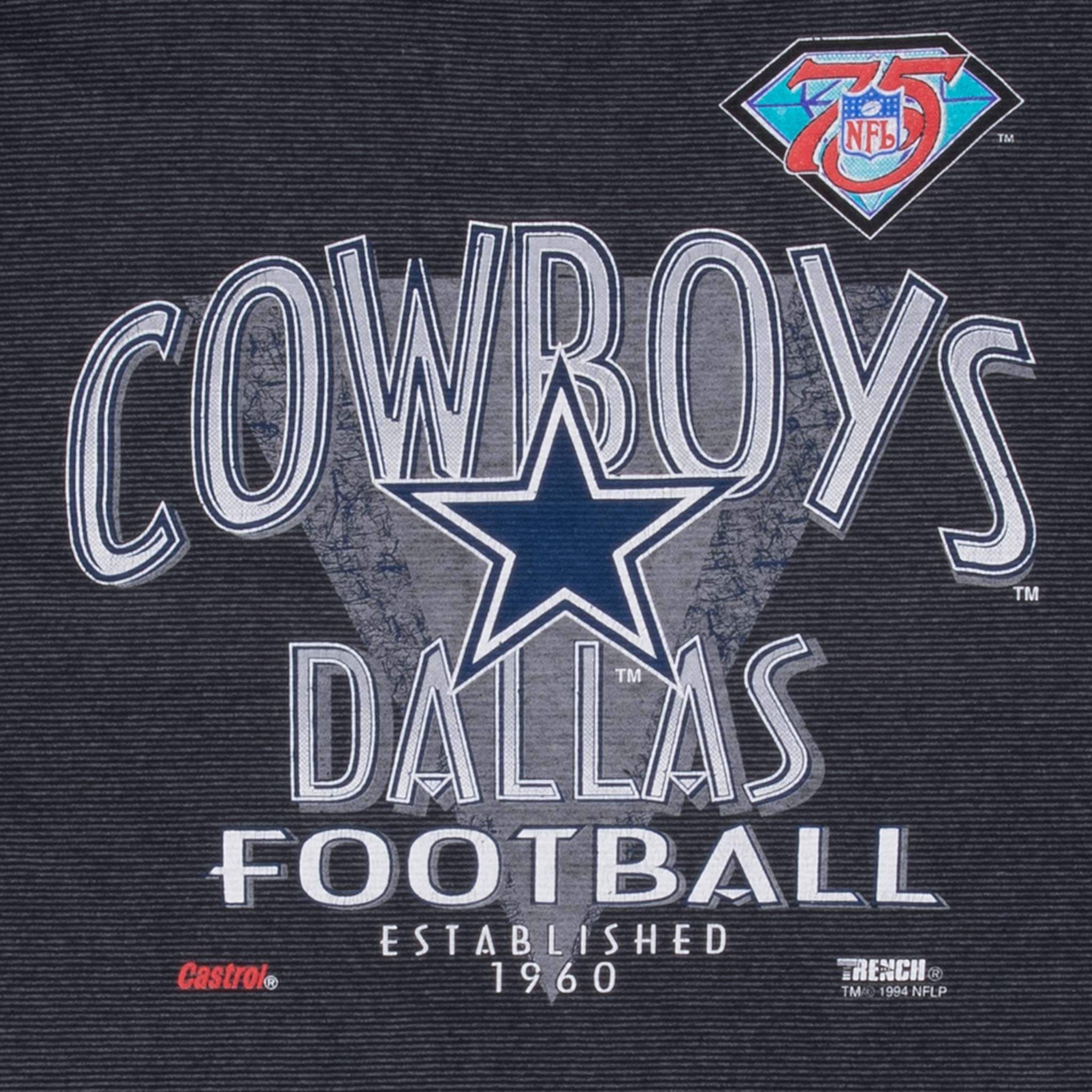 Vintage Nfl Dallas Cowboys 1994 Tee Shirt Size Large Made In Usa With Single Stitch Sleeves