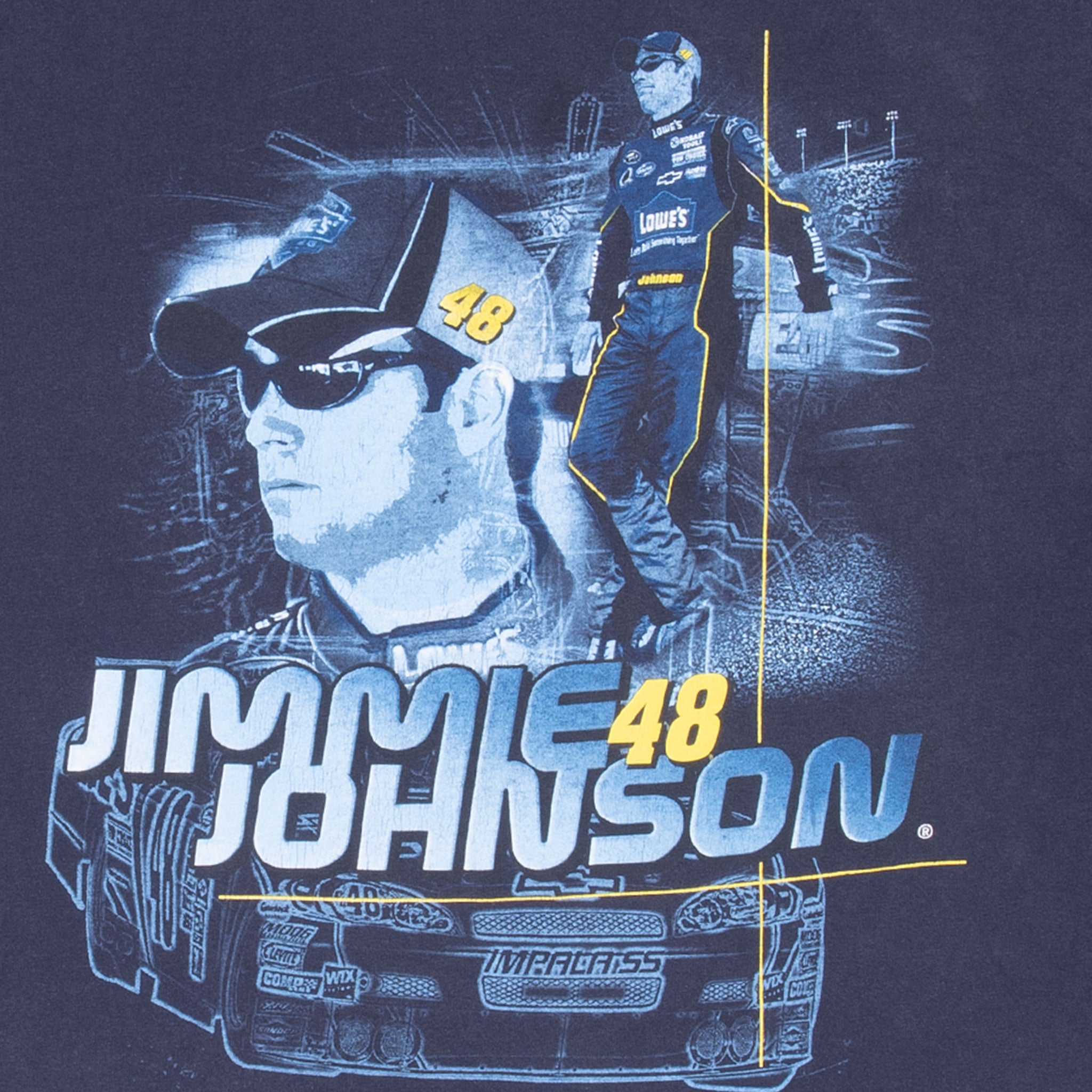 Vintage Nascar Jimmie Johnson Long Sleeve Tee Shirt 2008 Size 2XL