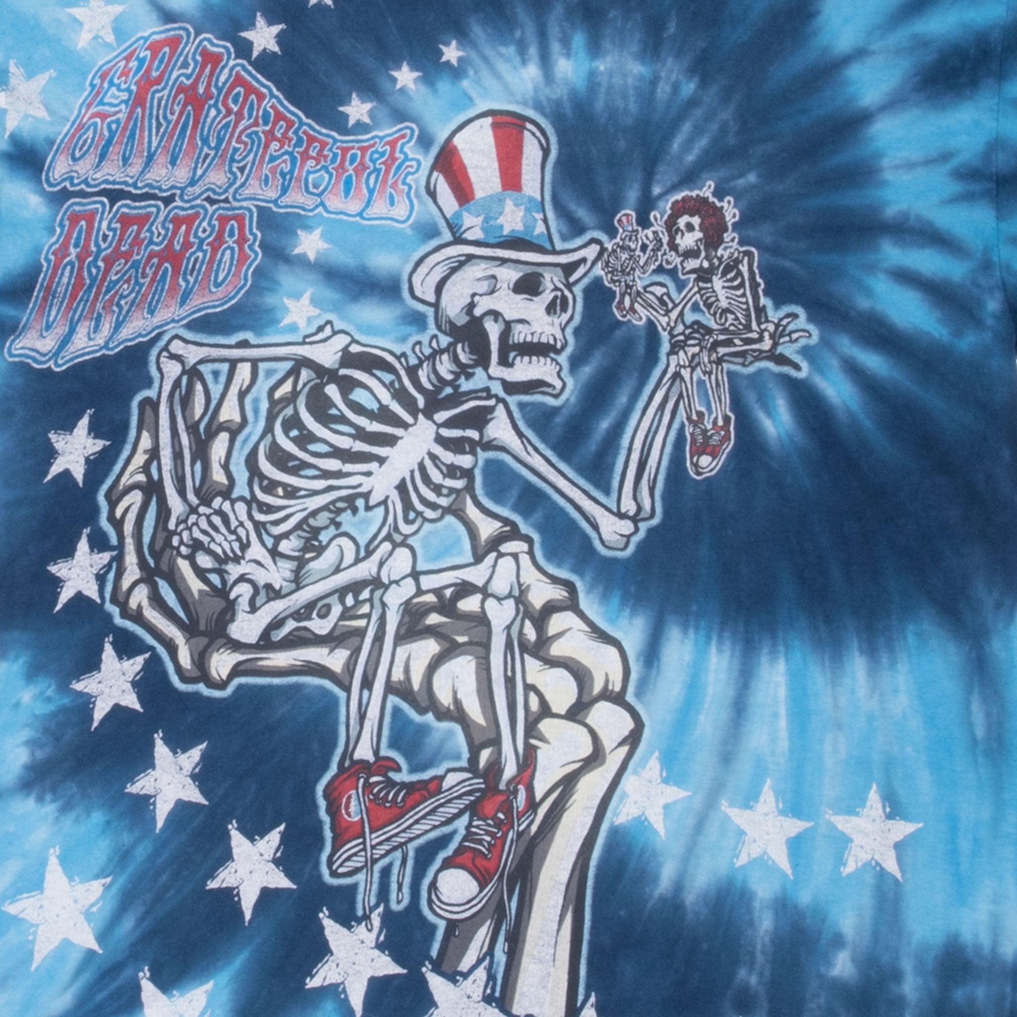 Vintage Grateful Dead Tie Dye Liquid Blue Tee Shirt 2001 Size Medium