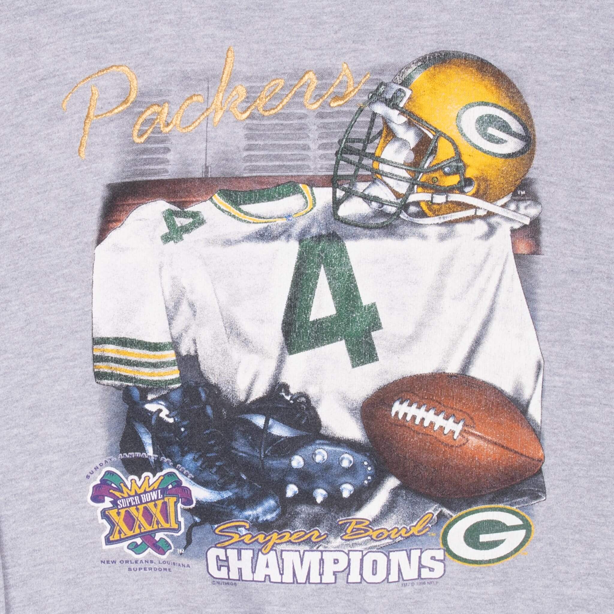 Vintage Nfl Green Bay Packers Super Bowl XXXI Champions 1997 Sweatshirt Size Large Made In USA