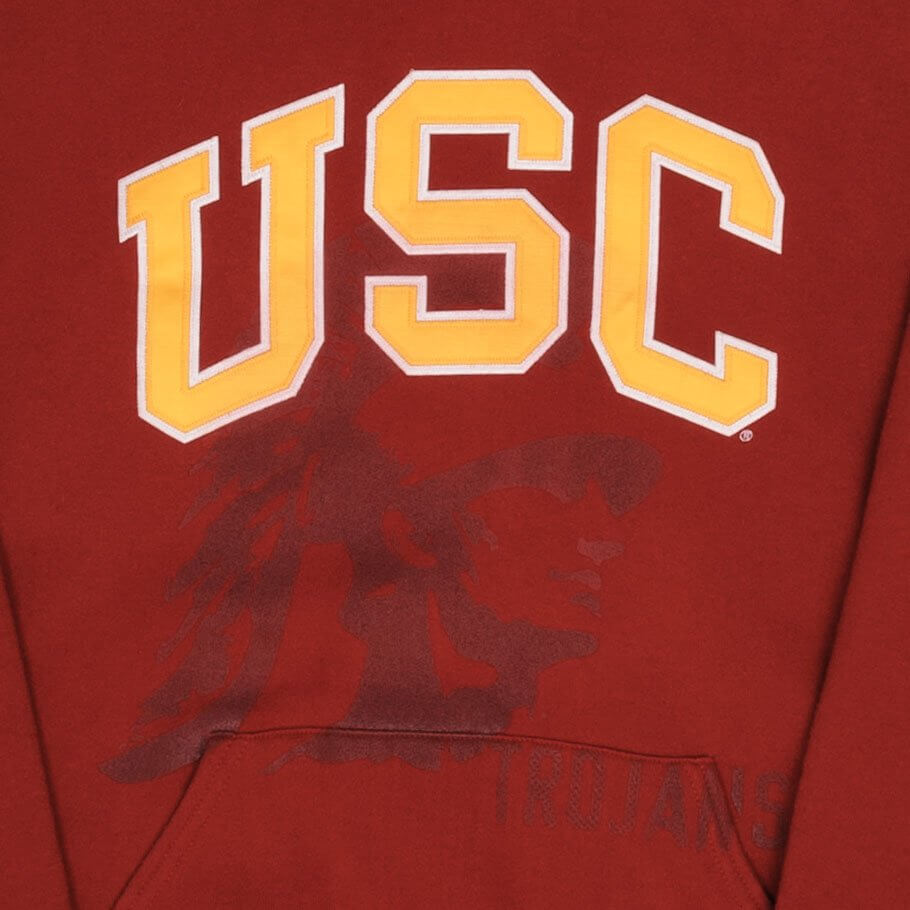 Vintage USC Russell Red Hoodie Sweatshirt 2000S Size Medium
