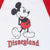 Vintage Disney Mickey Mouse Disneyland Raglan 1990S Tee Shirt Size XS Made In Usa With Single Stitch Sleeves