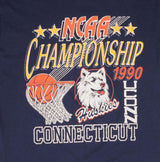 Vintage Ncaa Uconn Huskies Basketball 1990 Tee Shirt Size Medium Made In Usa With Single Stitch Sleeves