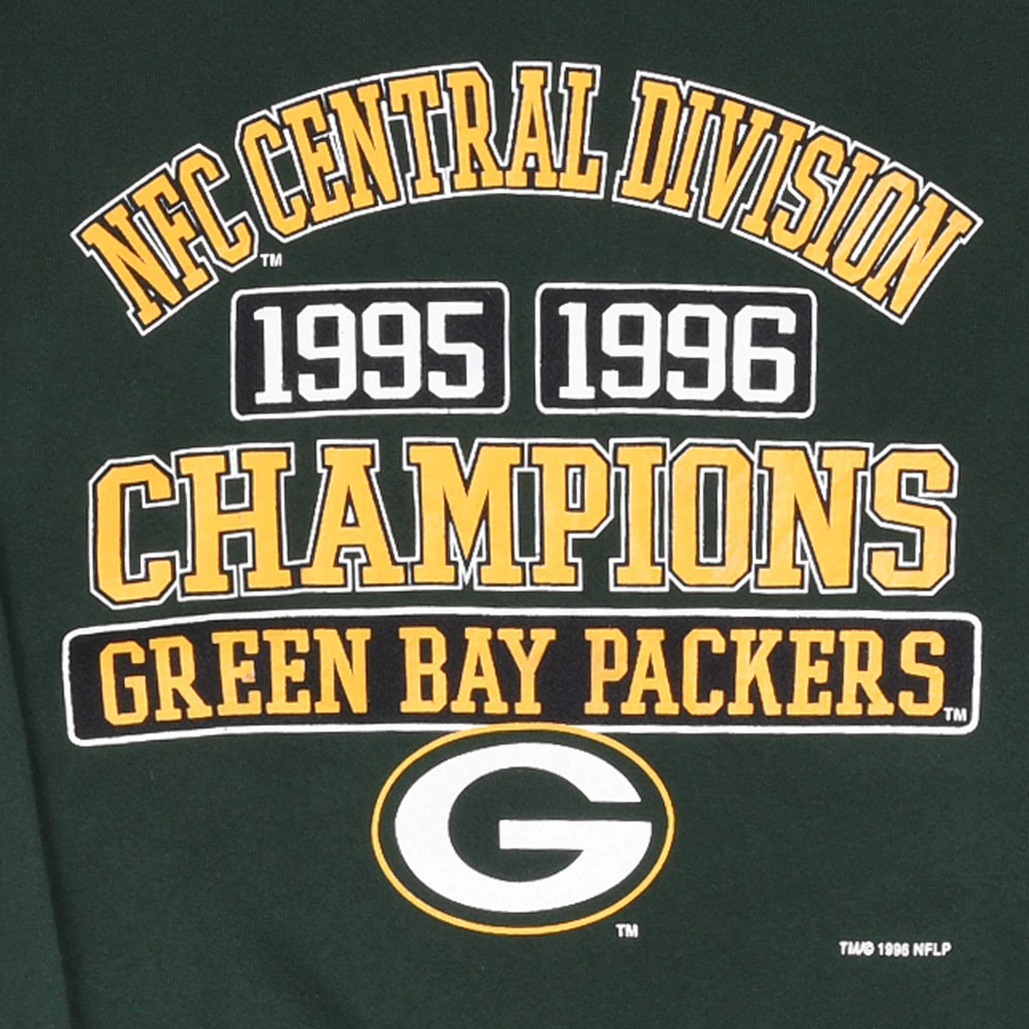Vintage Nfl Green Bay Packers Nfc Champions 1995 1996 Sweatshirt Size Large
