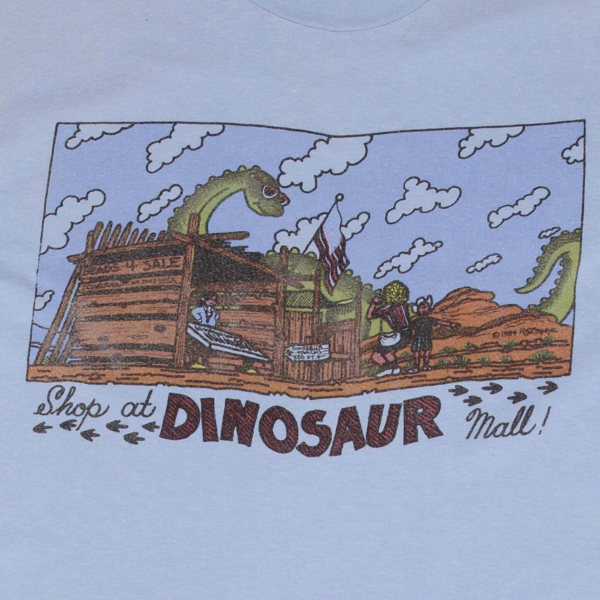Vintage Dinosaur All 1984 Graphic Tee Shirt Size Small Made In Usa With Single Stitch Sleeves