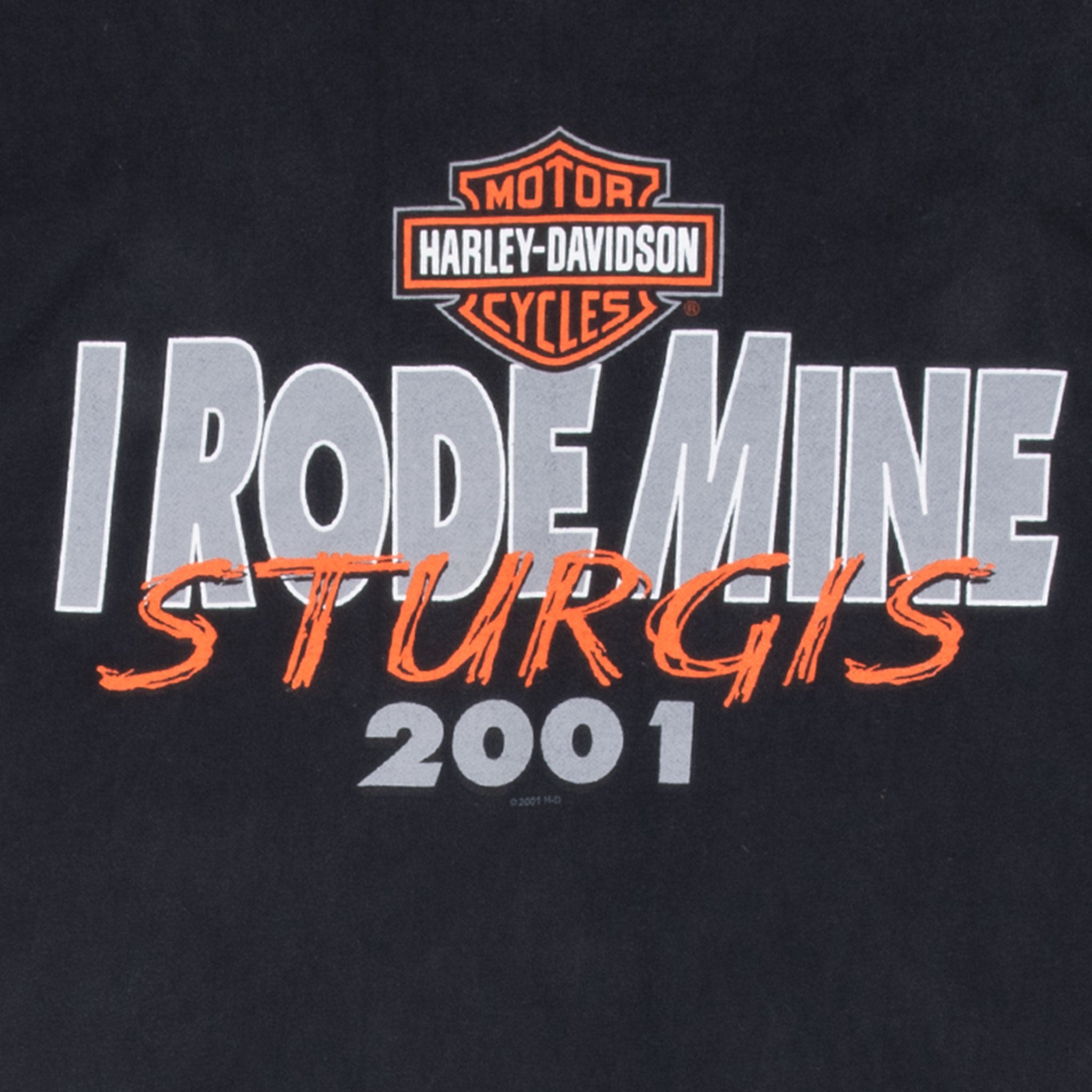 Vintage Harley Davidson I Rode Mine Sturgis South Dakota 2001 Tee Shirt Size XL