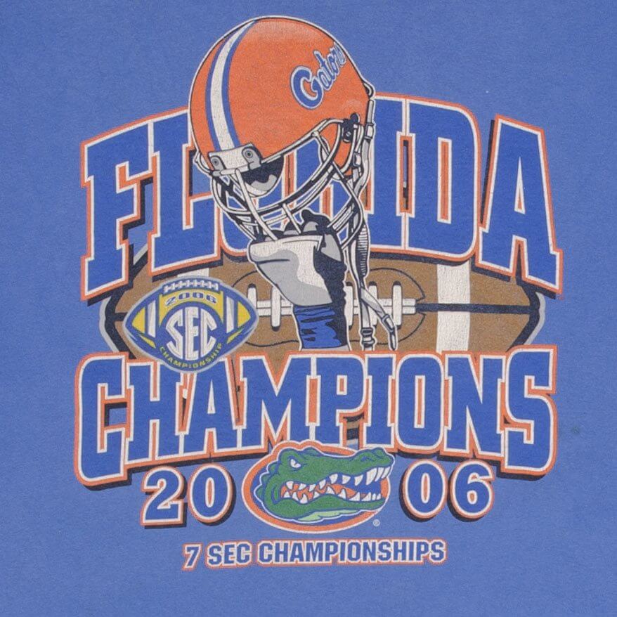 Vintage Ncaa Florida Gators National Sec Champions 2006 Tee Shirt Size XL
