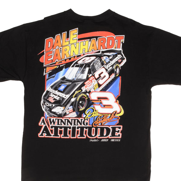 Vintage Nascar Dale Earnhardt A Winning Attitude Back Print Tee Shirt Size XL
