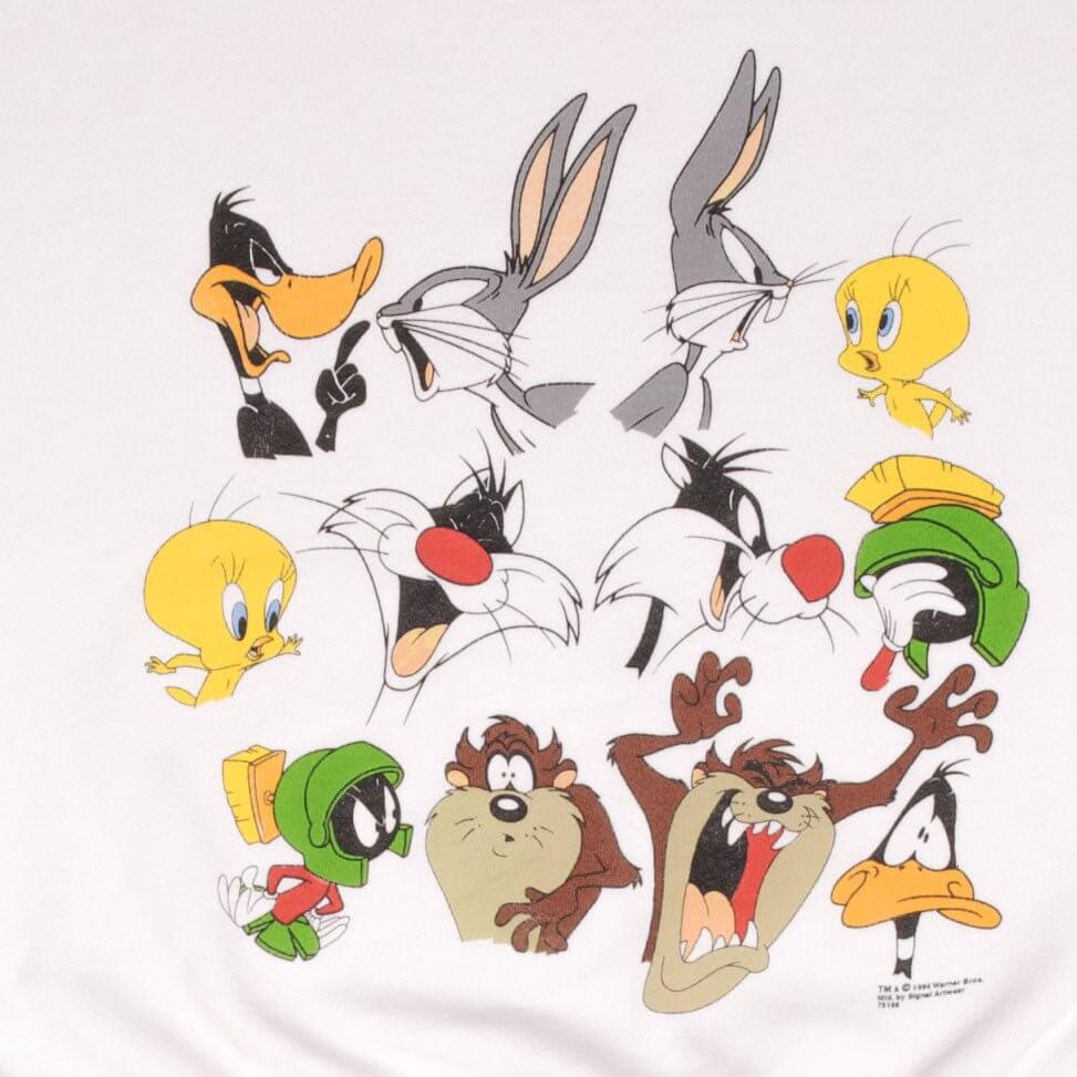 Vintage Looney Tunes Taz, Tweety and Sylvester, Marvin The Martian, Buggs Bunny, Donald Duck Sweatshirt 1994 Size XL