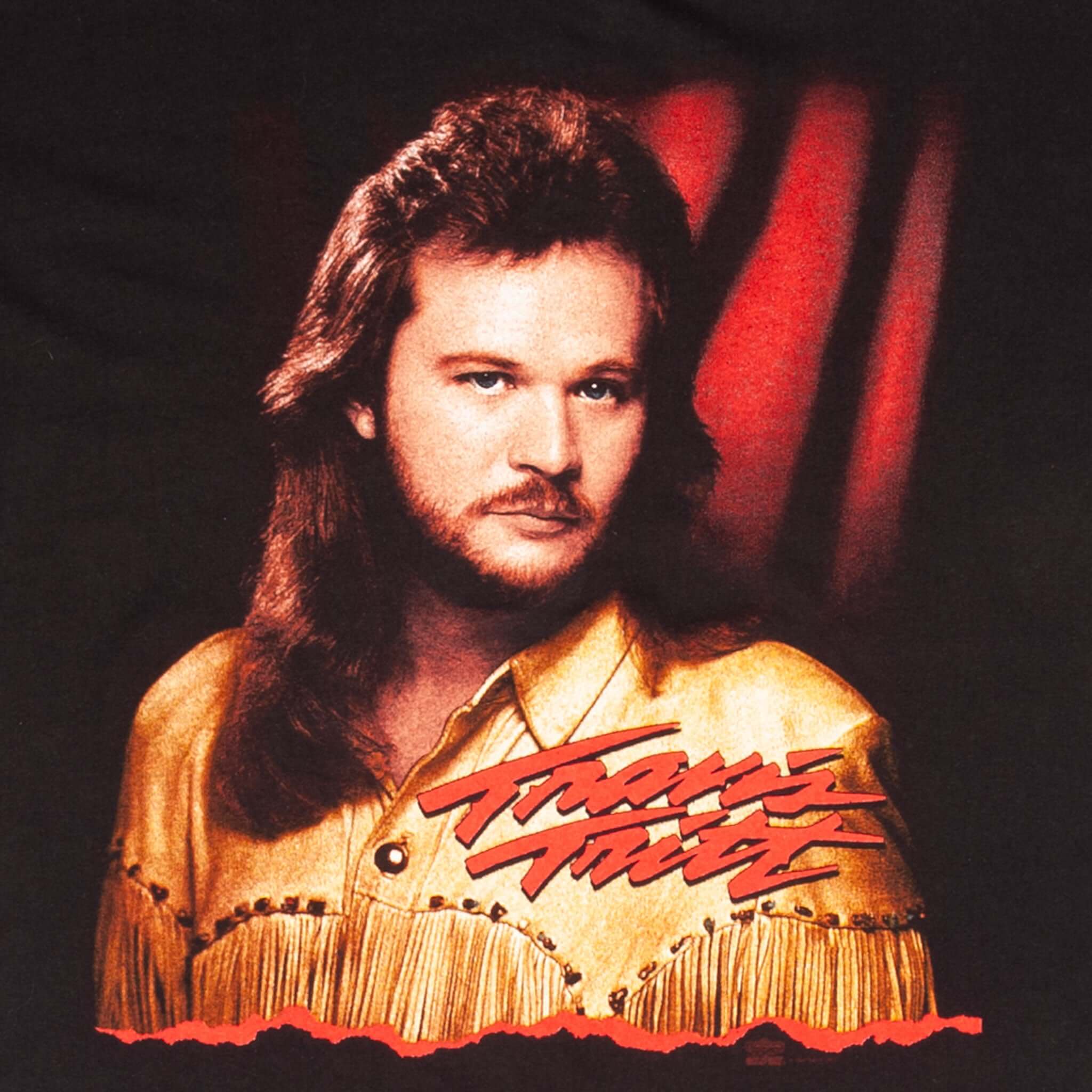 Vintage Travis Tritt 1990 Tour Tee Shirt Size XL With Single Stitch Sleeves