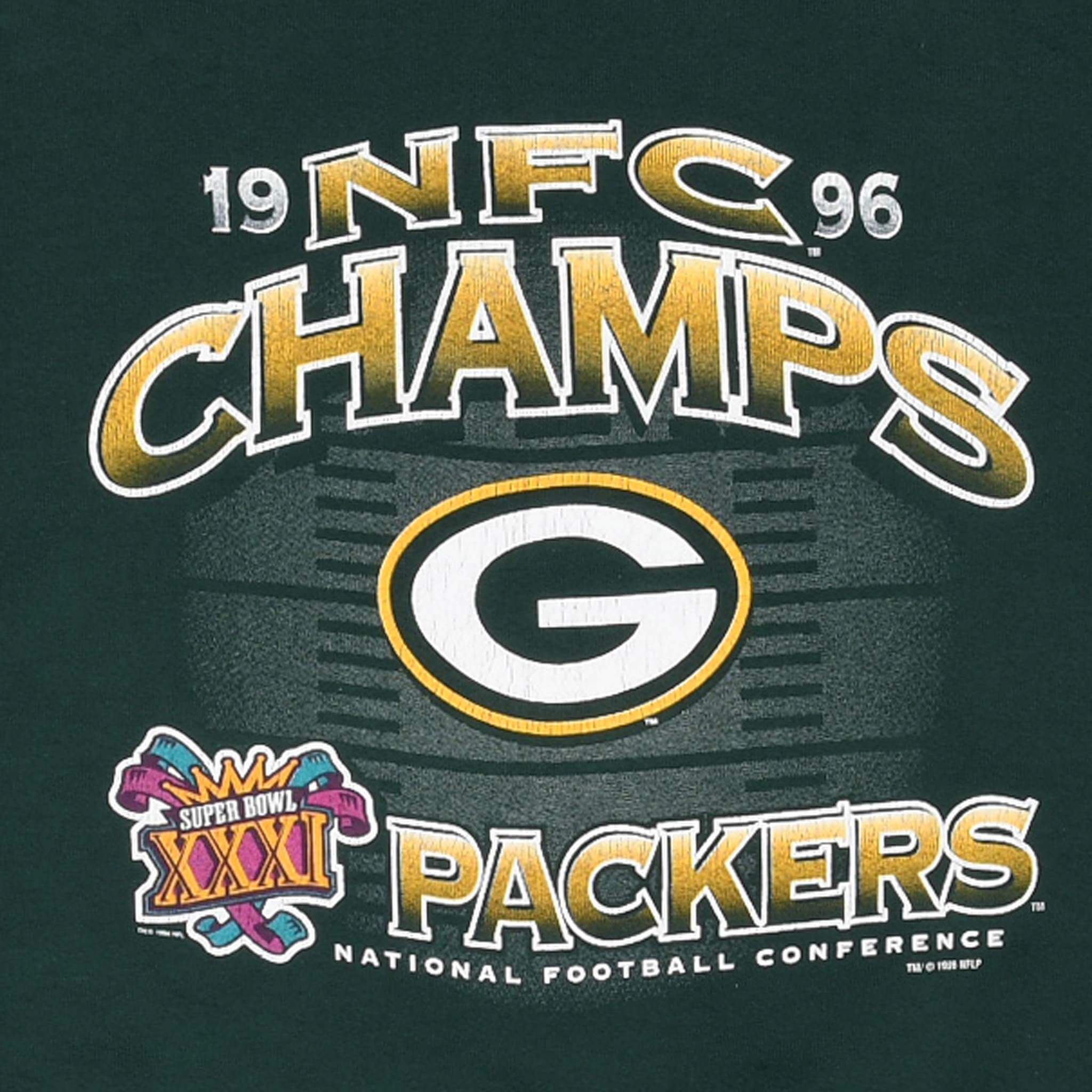 Vintage Nfl Green Bay Packers Nfc Champions 1996 Sweatshirt Size XL Made In USA