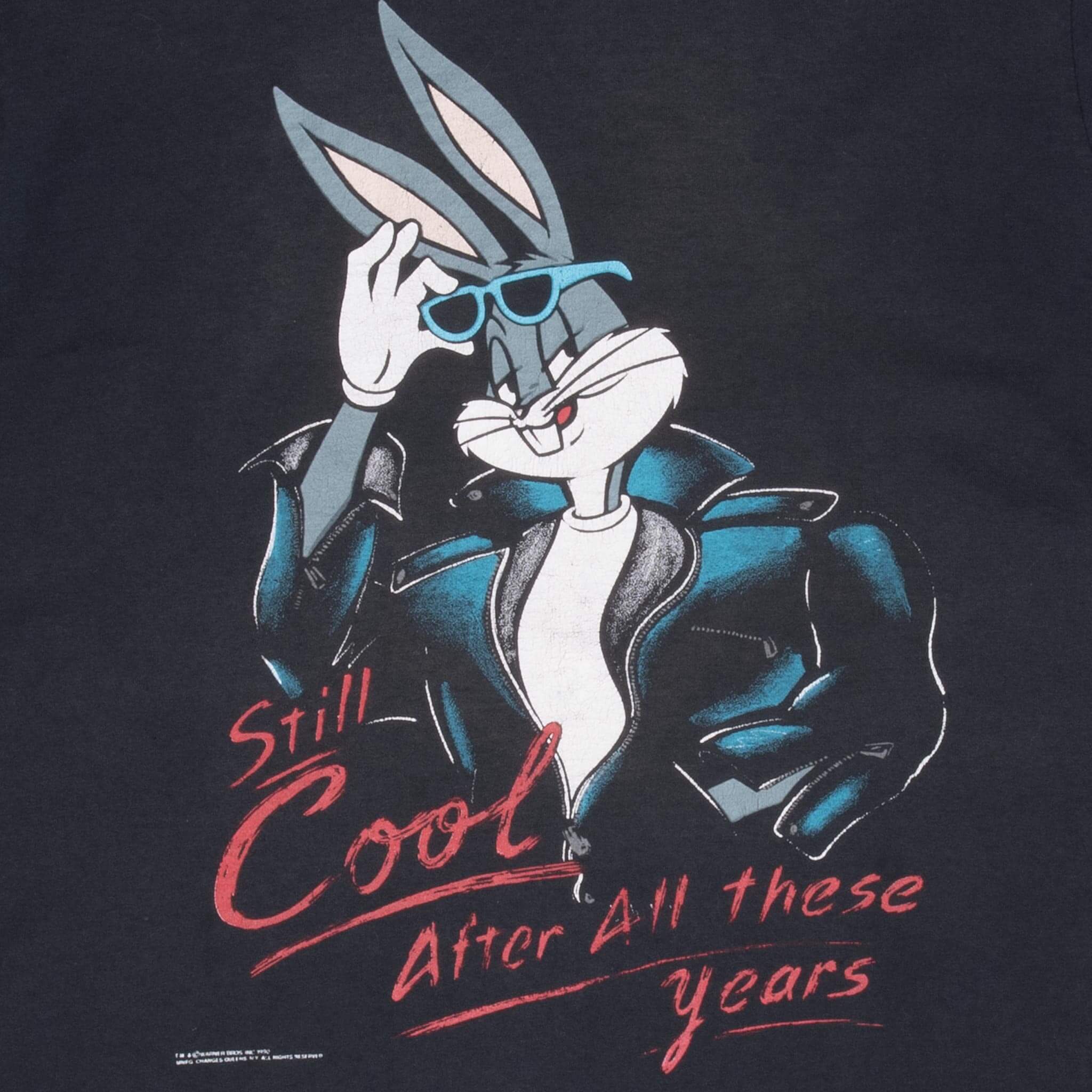 Vintage Looney Tunes Bugs Bunny 1990 Tee Shirt Large Made In Usa With Single Stitch Sleeves