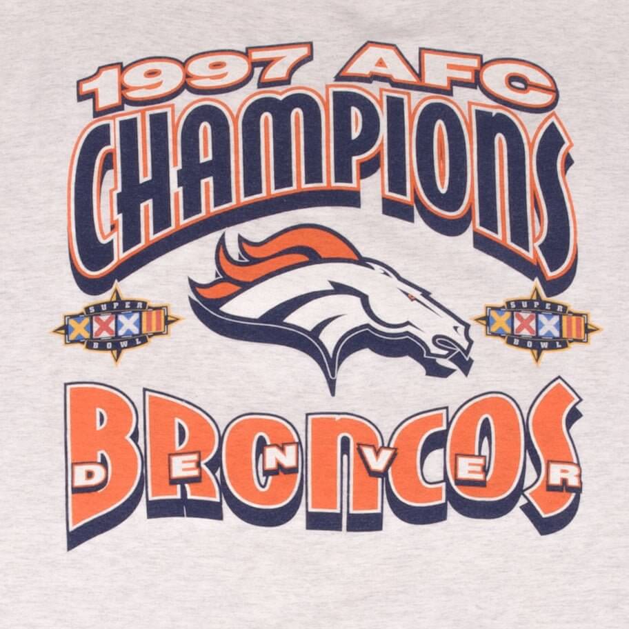 Vintage Nfl Denver Broncos AFC Champions 1997 Tee Shirt Size XL