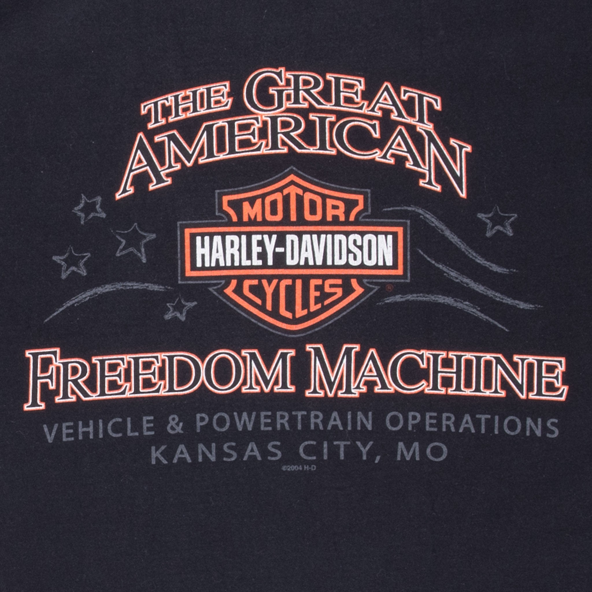 Vintage Harley Davidson Freedom Machine Kansas City 2004 Tee Shirt Size Medium