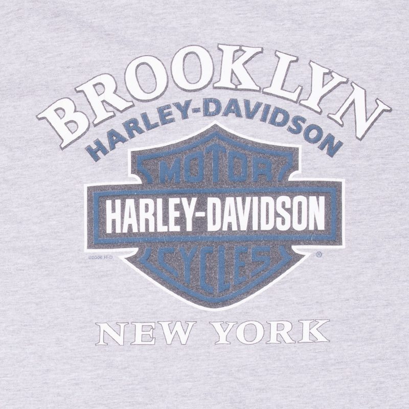 Vintage Harley Davidson Brooklyn Long Sleeve Tee Shirt 2007 Size Large Made In Usa