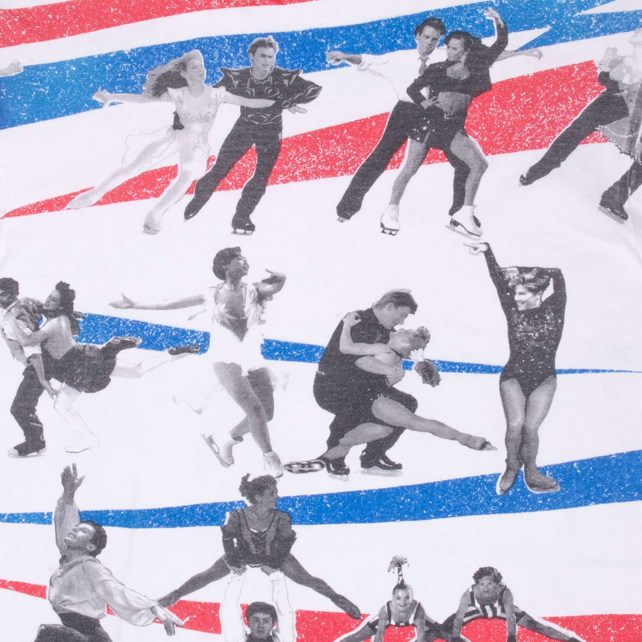 Vintage Figure Skating World Tour 1995 All Over Print Tee Shirt Size XL With Single Stitch Sleeves