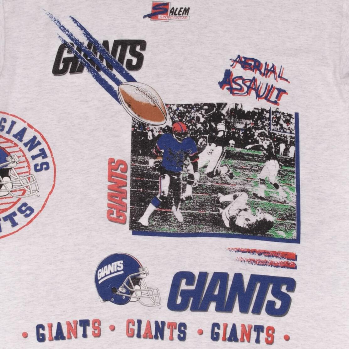 Vintage Nfl New York Giants All Over Print 1994 Tee Shirt Medium Made In USA With Single Stitch Sleeves