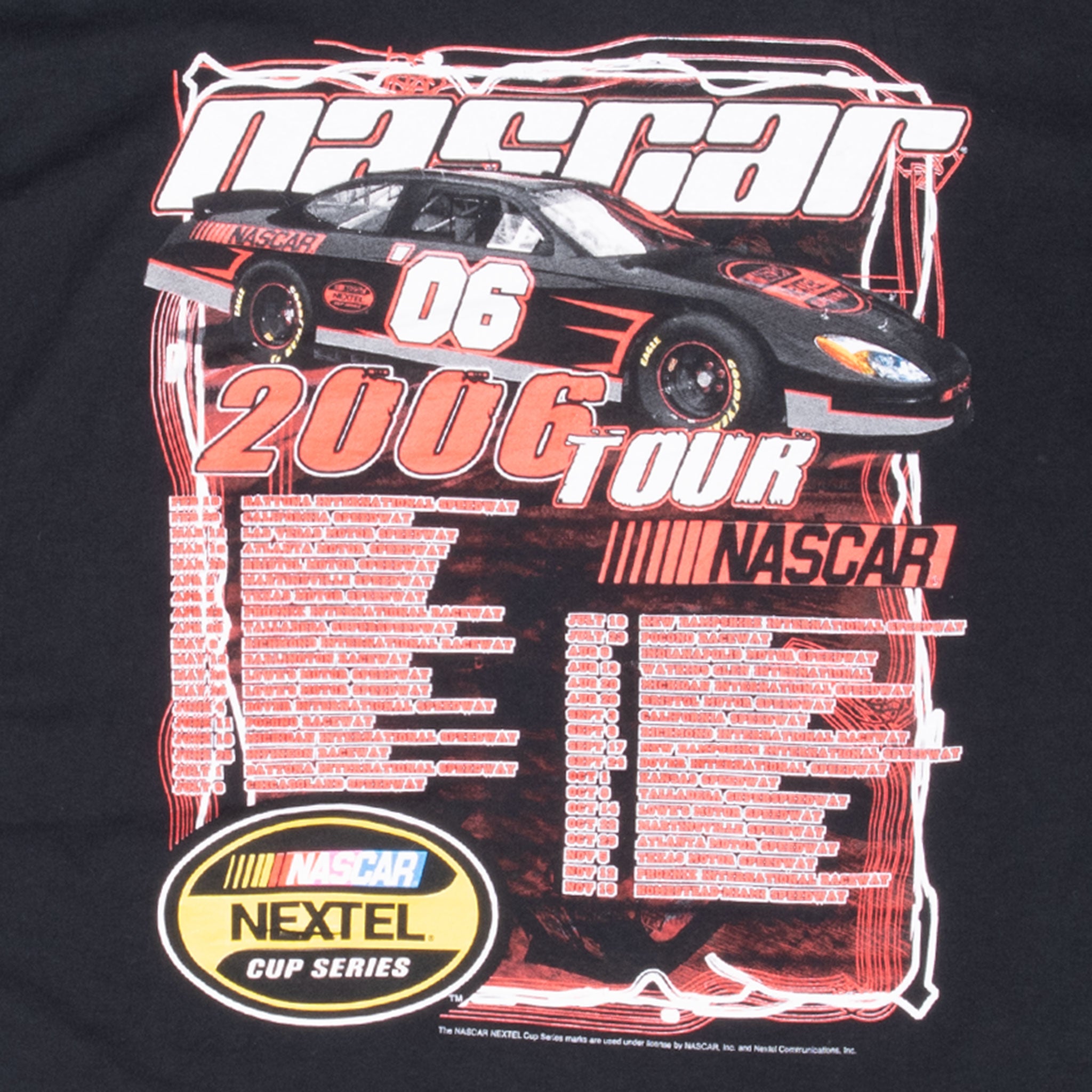Vintage Nascar Tour 2006 Tee Shirt Size 2XL