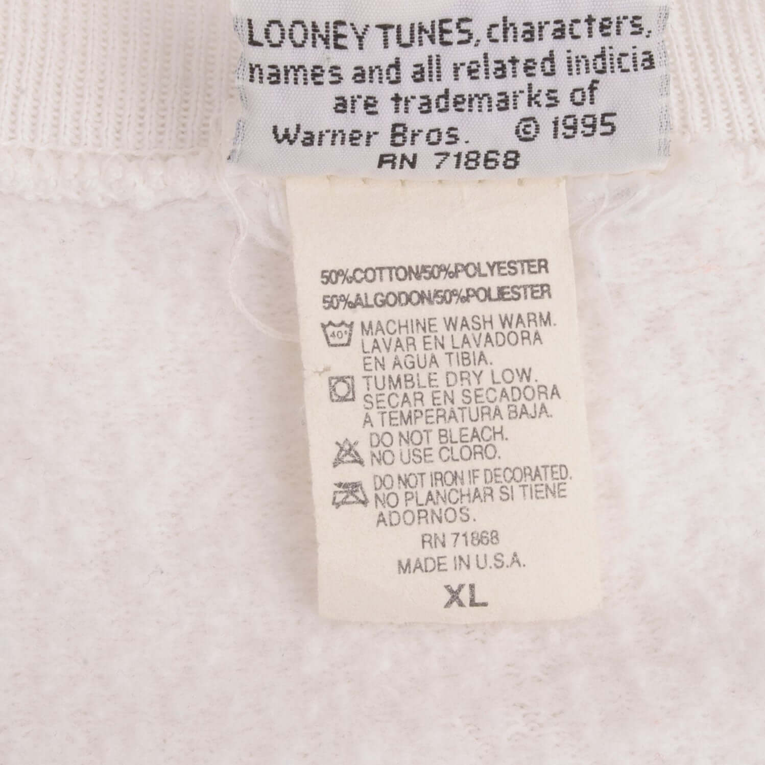 Vintage Looney Tunes Taz Unleash The Beast Sweatshirt 1995 Size XL Made In USA