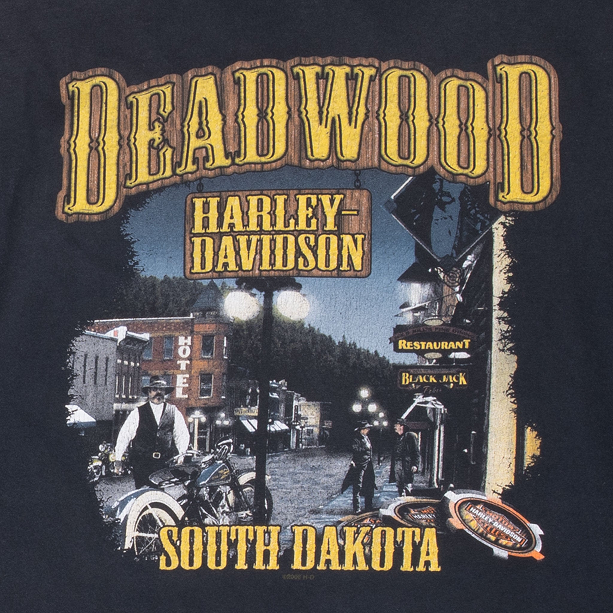 Vintage Harley Davidson Deadwood South Dakota 2006 Long Sleeve Tee Shirt Size 2XL