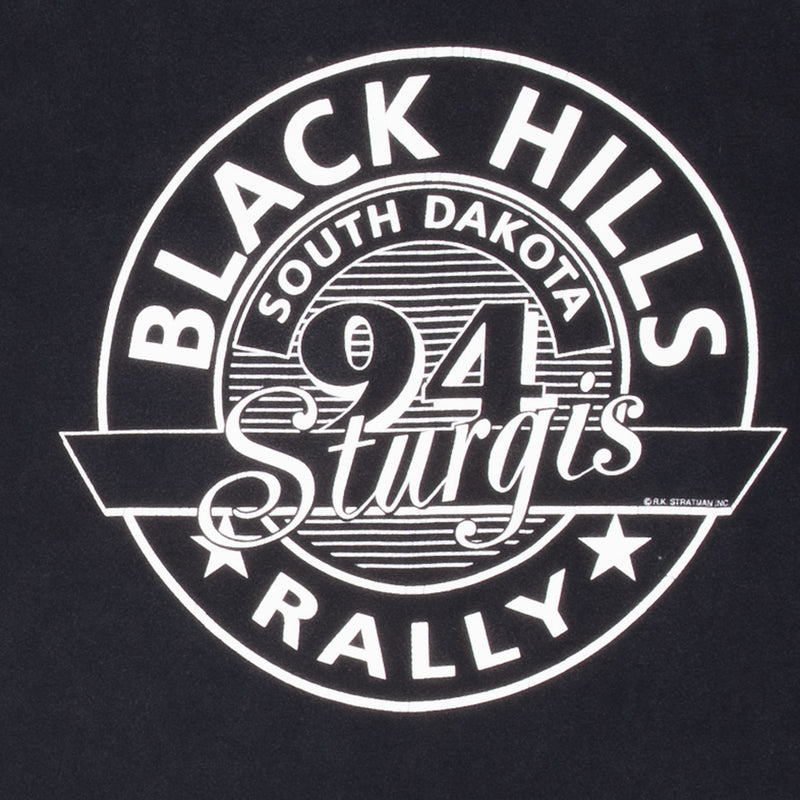 Vintage Harley Davidson Black Hill Rally 1994 South Dakota Tee Shirt With Single Stitch Made In Usa Size Large