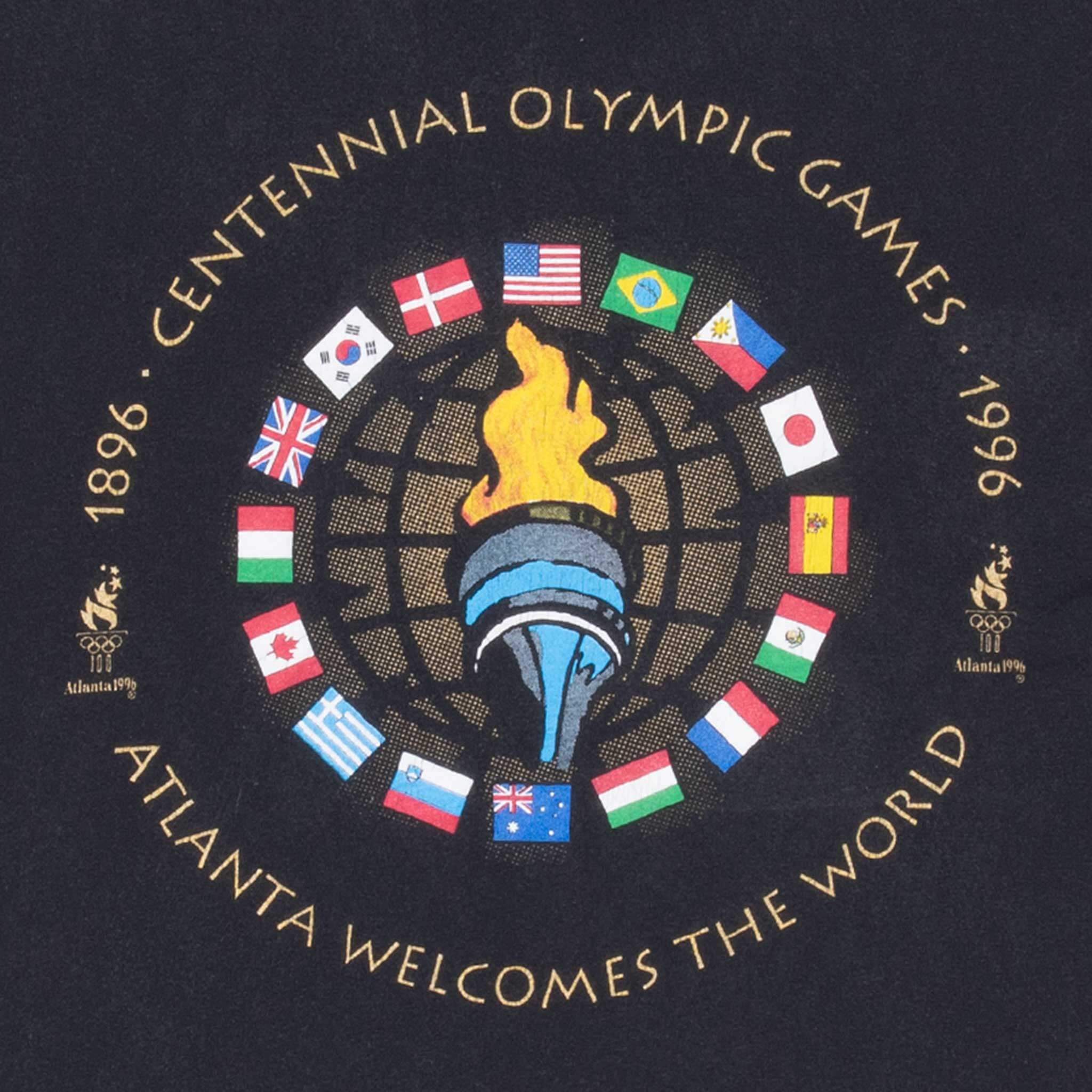 Vintage Atlanta Olympic Games Tee Shirt 1996 Size Large With Single Stitch Sleeves