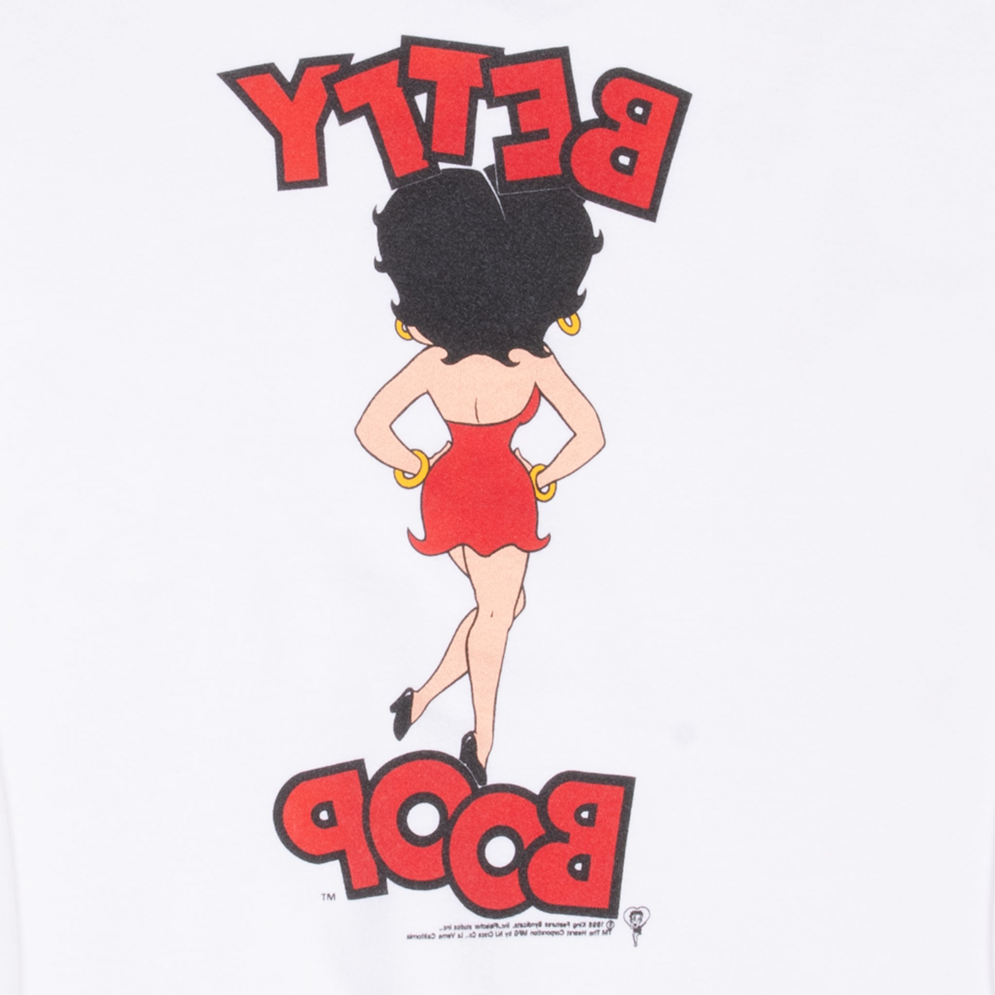 Vintage Betty Boop White Sweatshirt 1996 Size Large Made In Usa