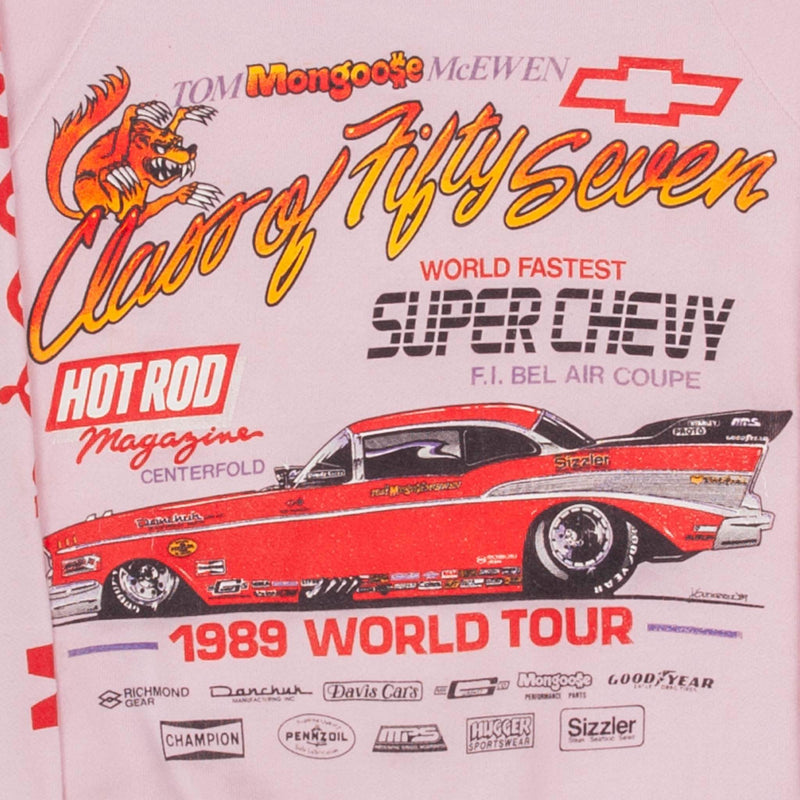 Vintage Nhra Tom Mongoose Mcewem World Tour 1989 Sweatshirt Size Small Made In USA