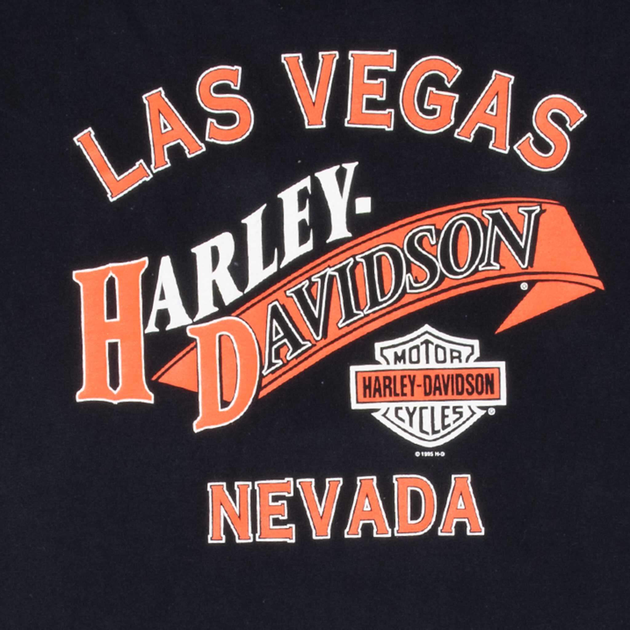 Vintage Harley Davidson Las Vegas Tee Shirt 1996 Size 2XL Made In Usa With Single Stitch Sleeves