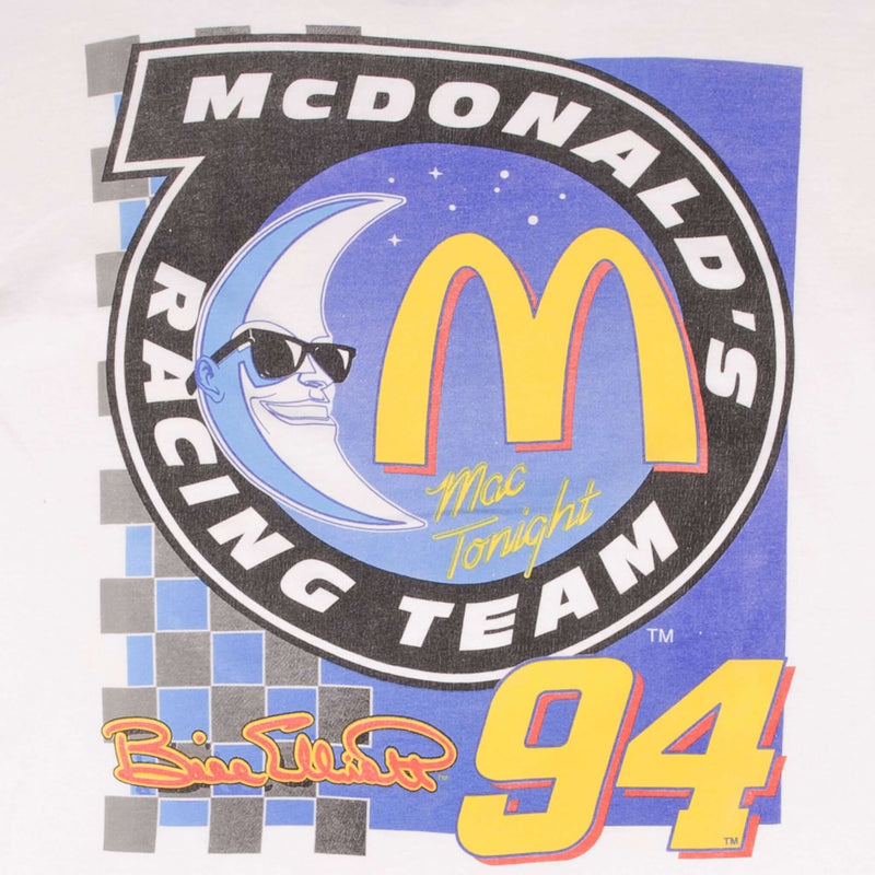Vintage Nascar Bill Eliott Mcdonald's Mac Tonight 1998 Tee Shirt Size Large
