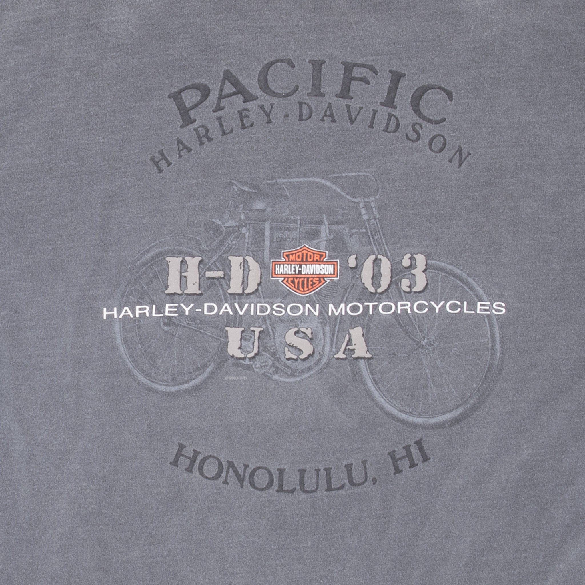 Vintage Harley Davidson Honolulu Hawaii 2003 Tee Shirt Size XL Made In Usa With Single Stitch Sleeves