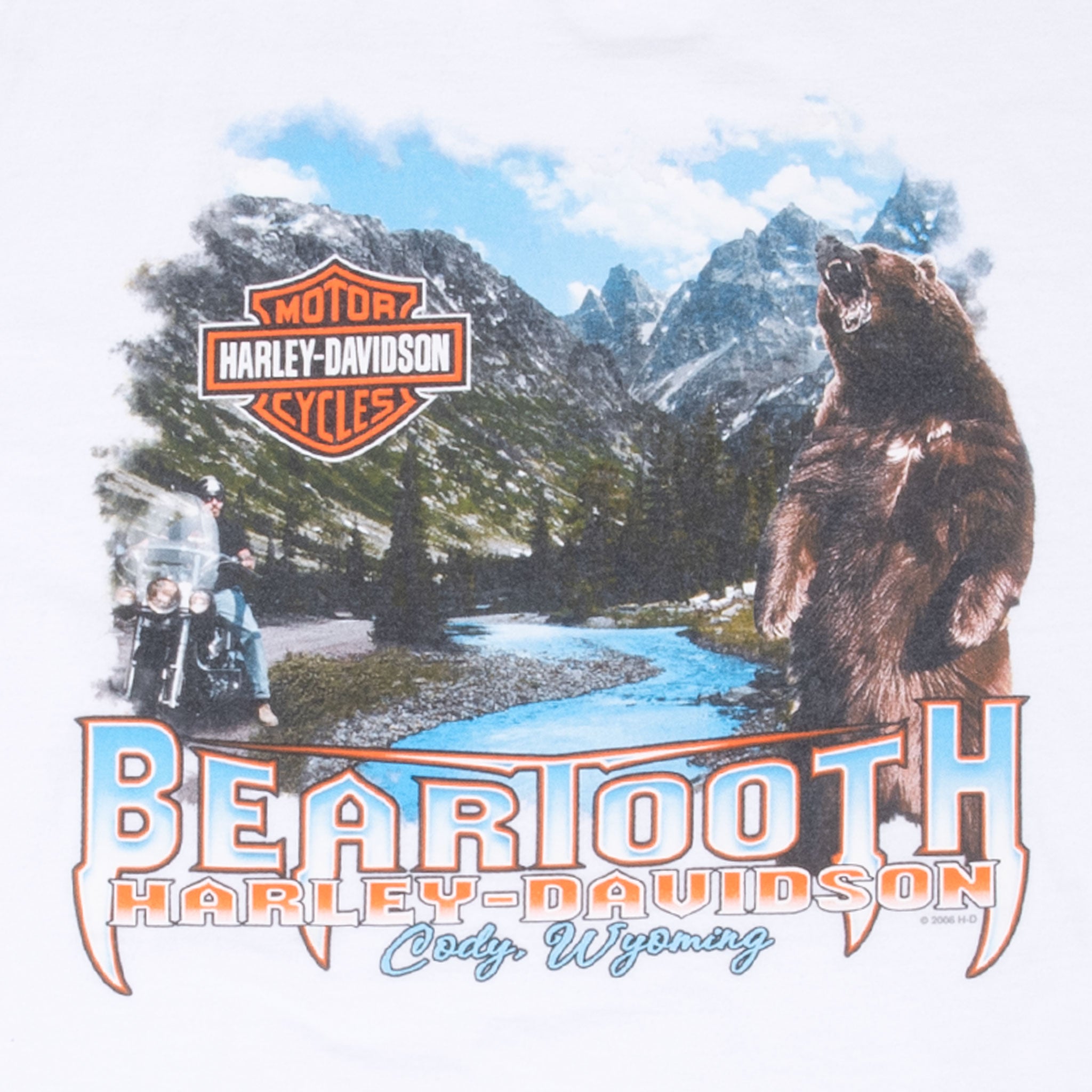 Vintage Harley Davidson Beartooth Cody Wyoming 2008 Tee Shirt Size XL Made In Usa