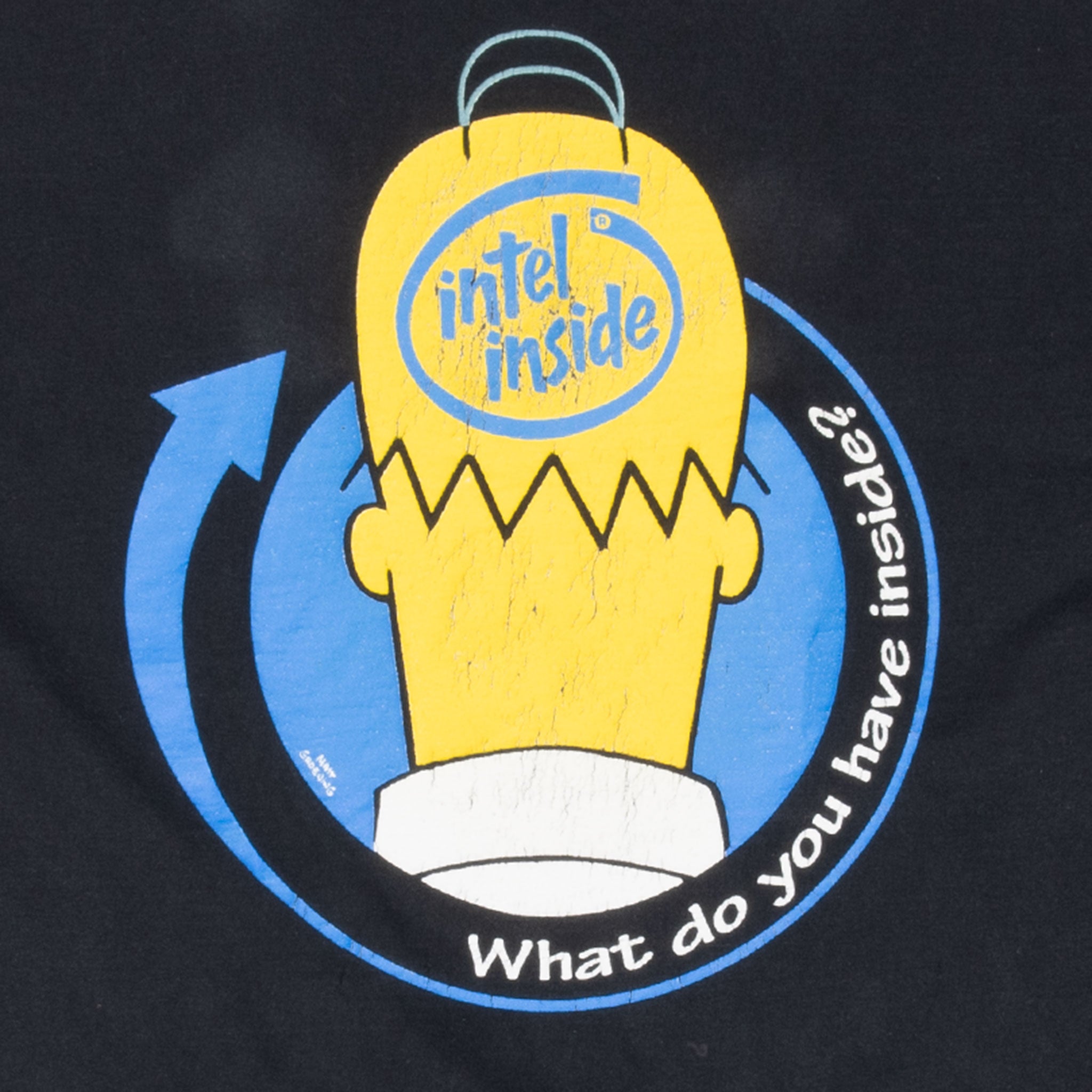 VINTAGE INTEL INSIDE HOMER SIMPSON TEE SHIRT 1990S LARGE