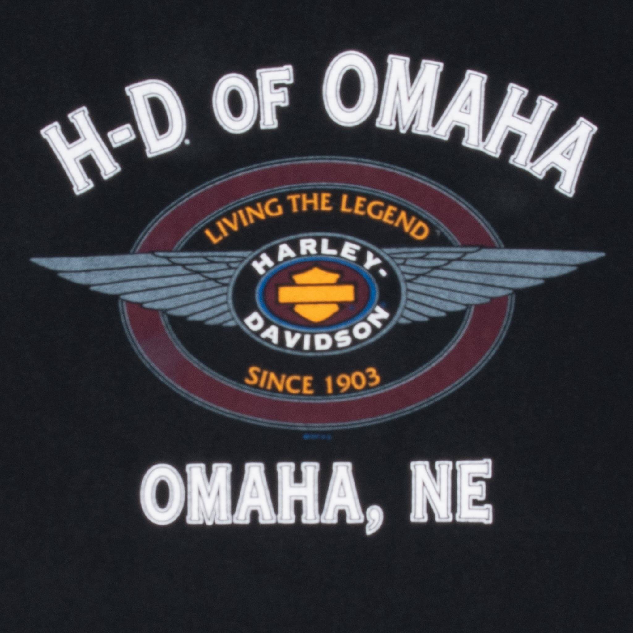 Vintage Harley Davidson Omaha Nebraska Eagle Tee Shirt 1997 Size 2XL Made In Usa