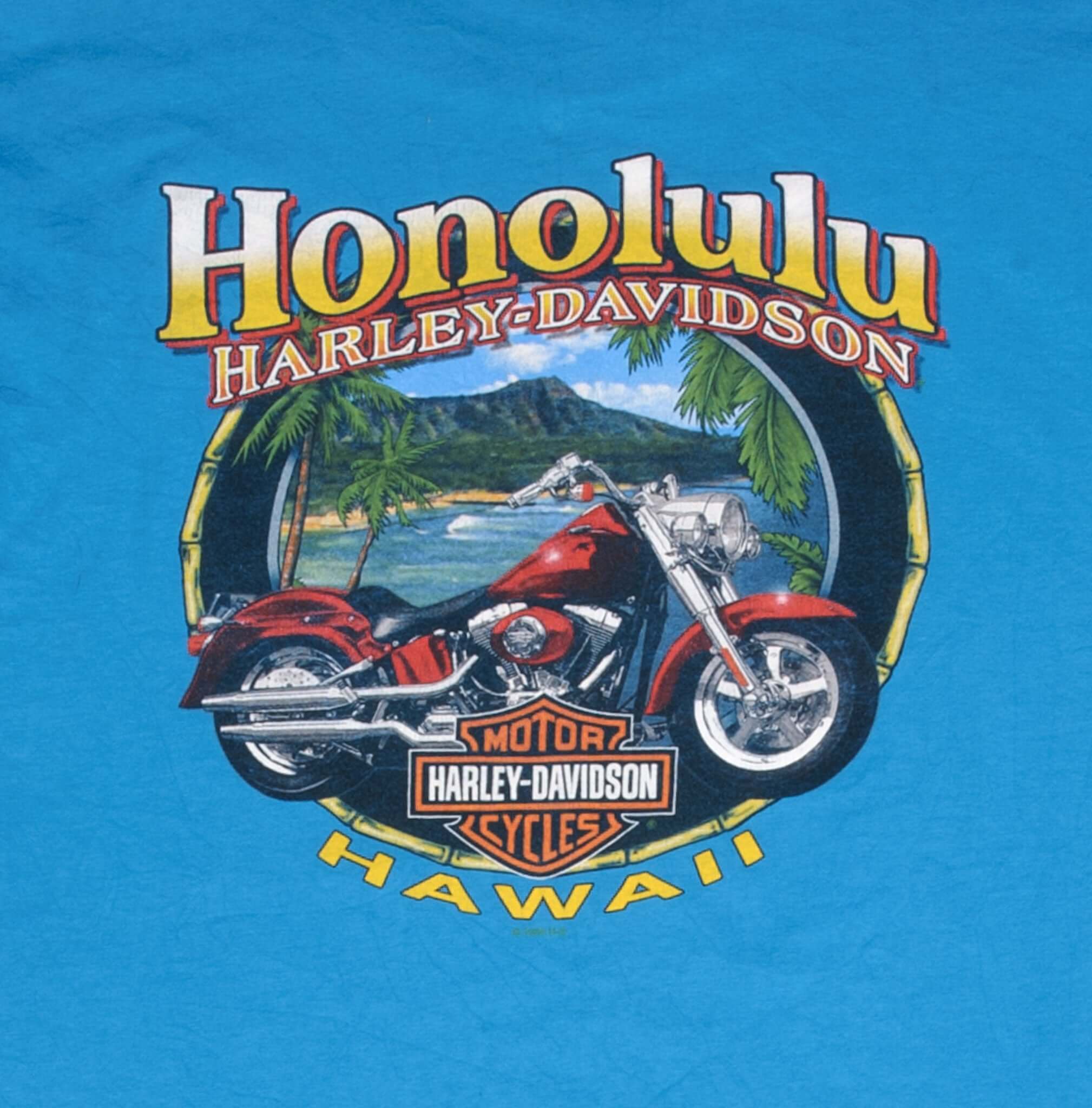 Vintage Harley Davidson Ride In Paradise Honolulu Hawaii 2008 Tee Shirt Size Large