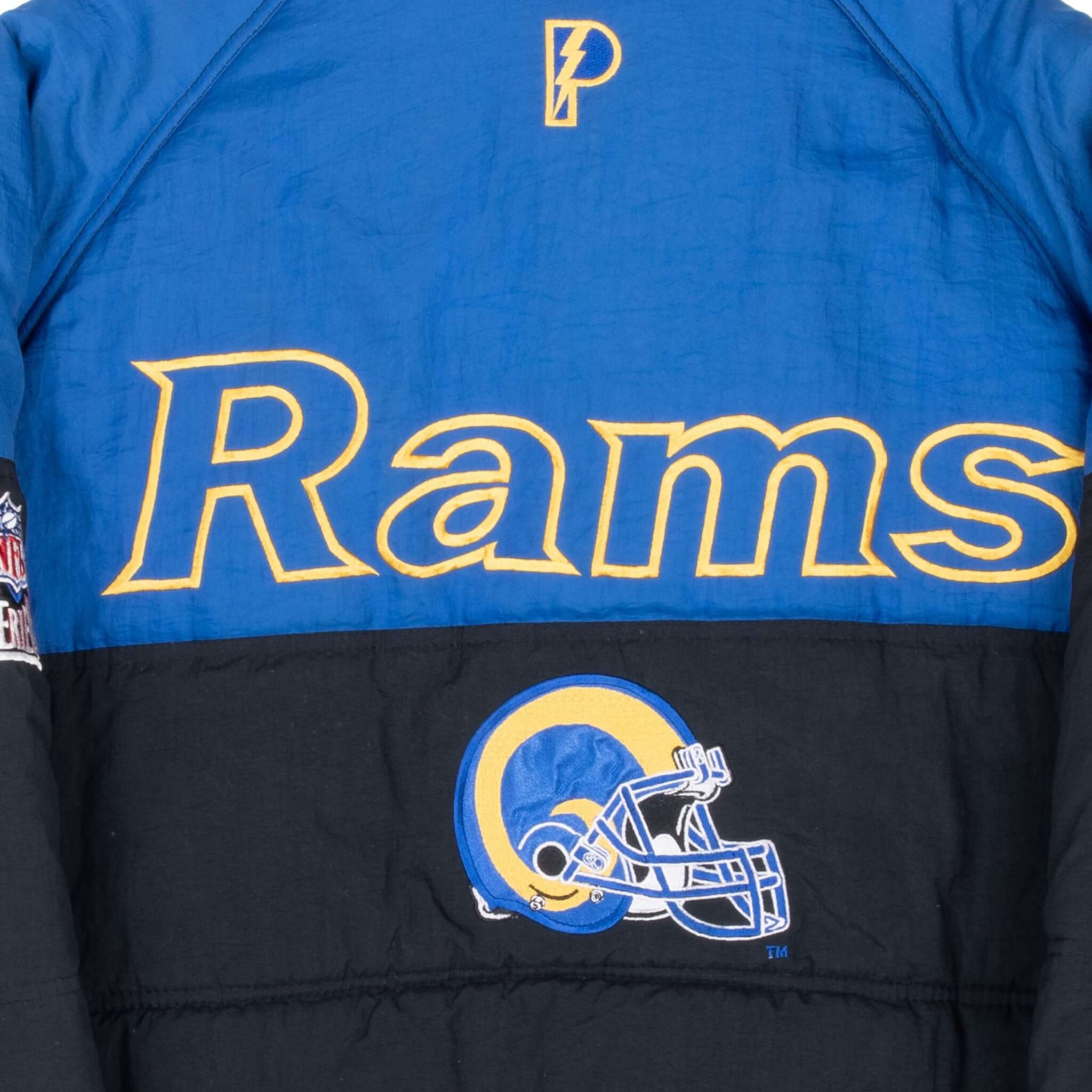 Vintage Nfl St Louis Rams Heavy Windbreaker Jacket 1990S Size Large
