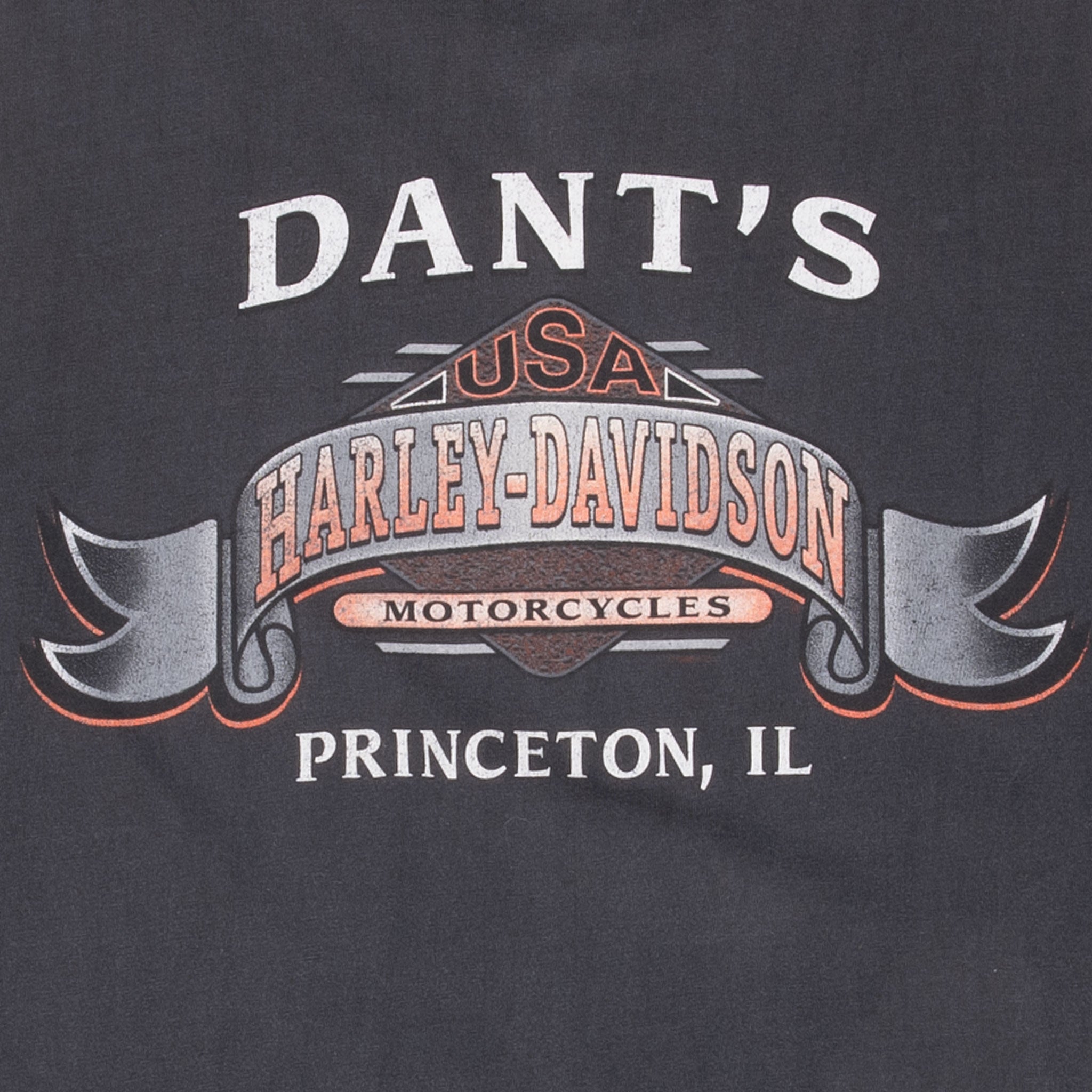 Vintage Harley Davidson Princeton Illinois Tee Shirt 1998 Size Large Made In Usa