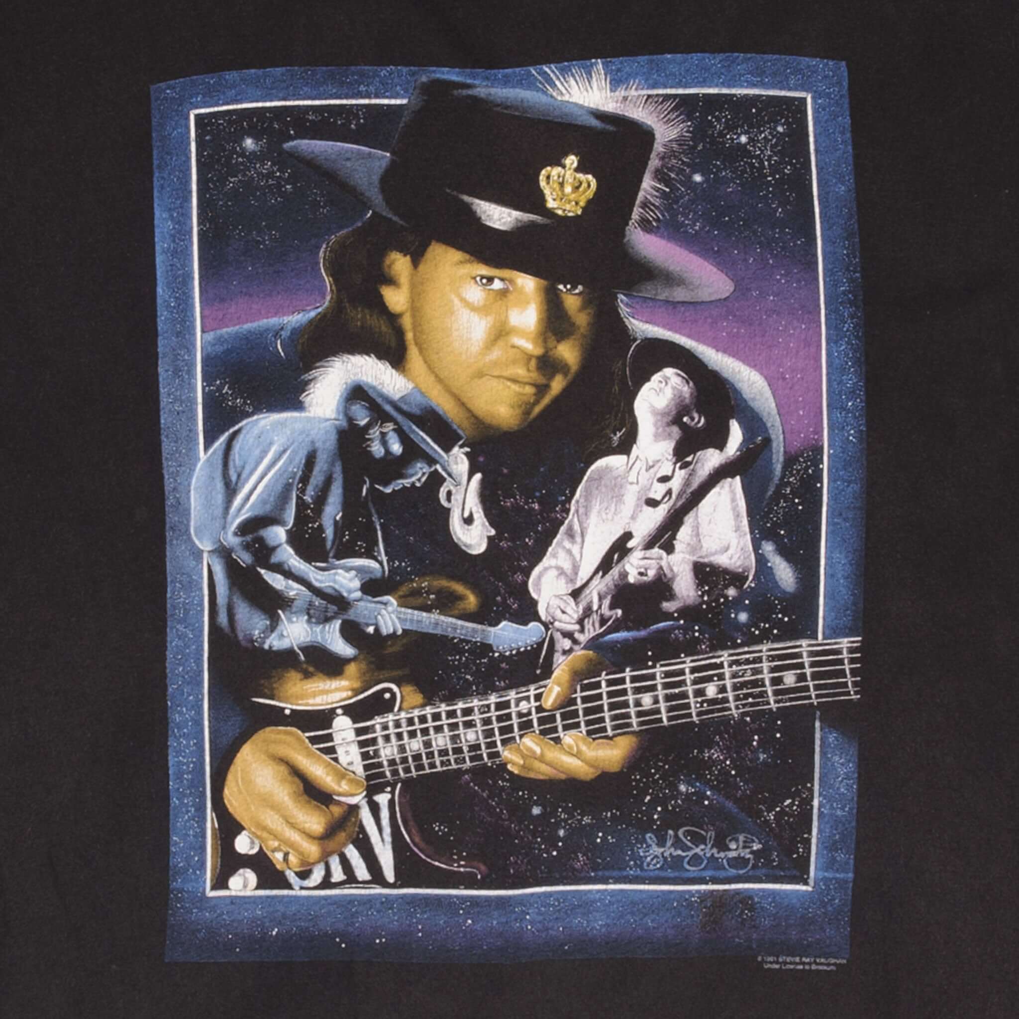Vintage Stevie Ray Vaughan 1991 Tee Shirt Size XL With Single Stitch Sleeves
