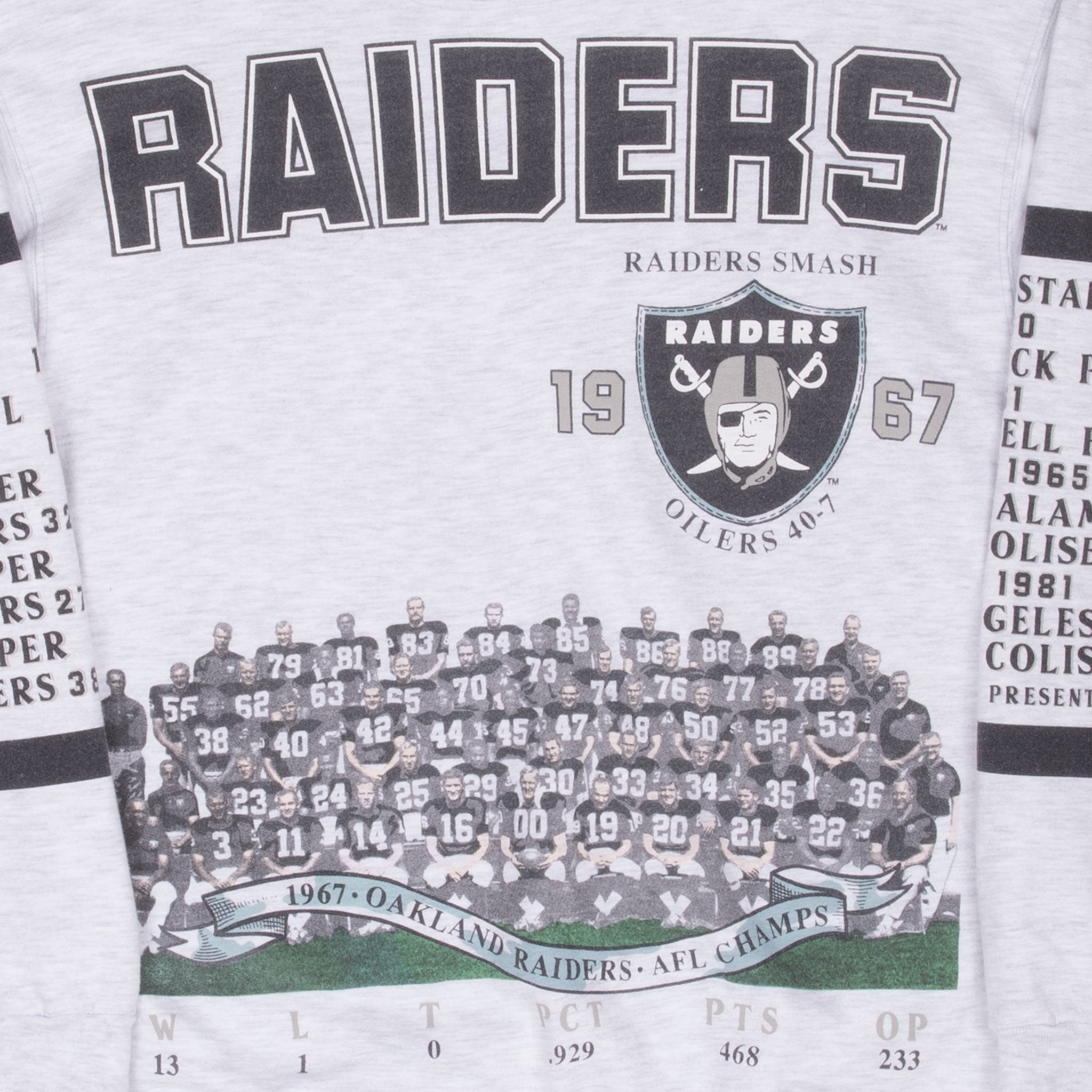 Vintage Nfl Oakland Raiders All Over Print 1990S Sweatshirt Size XL Made In Usa