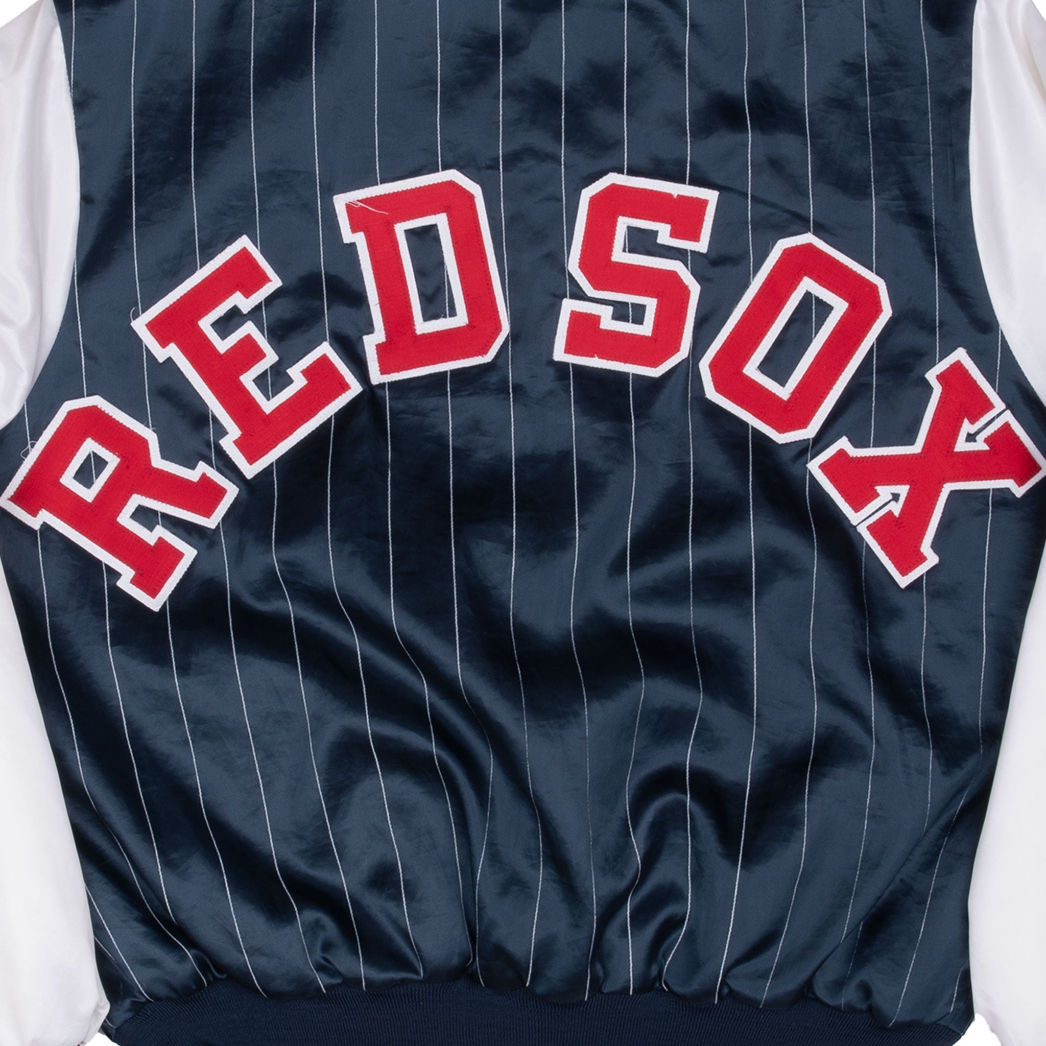 Vintage Mlb Boston Red Sox Satin Chalkline Bomber Jacket 1990S Size Large Made In Usa