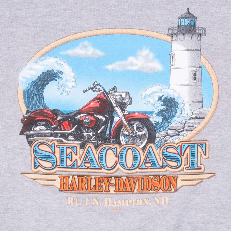Vintage Harley Davidson Hampton New Hampshire 2003 Grey Sweatshirt Size XL